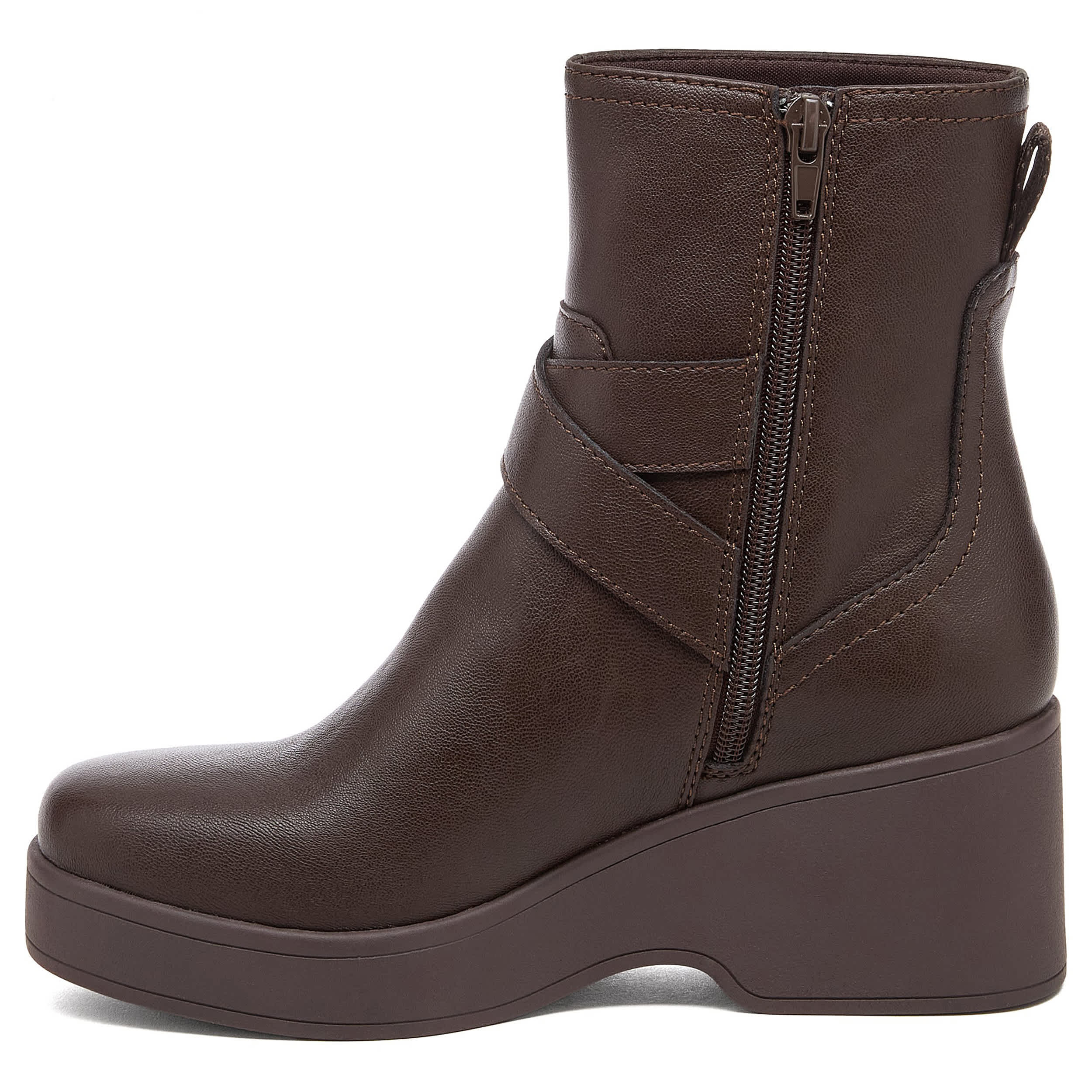 ROCKET DOG-WOMENS JIMMY WEDGE BOOTIE-DARK BROWN & 