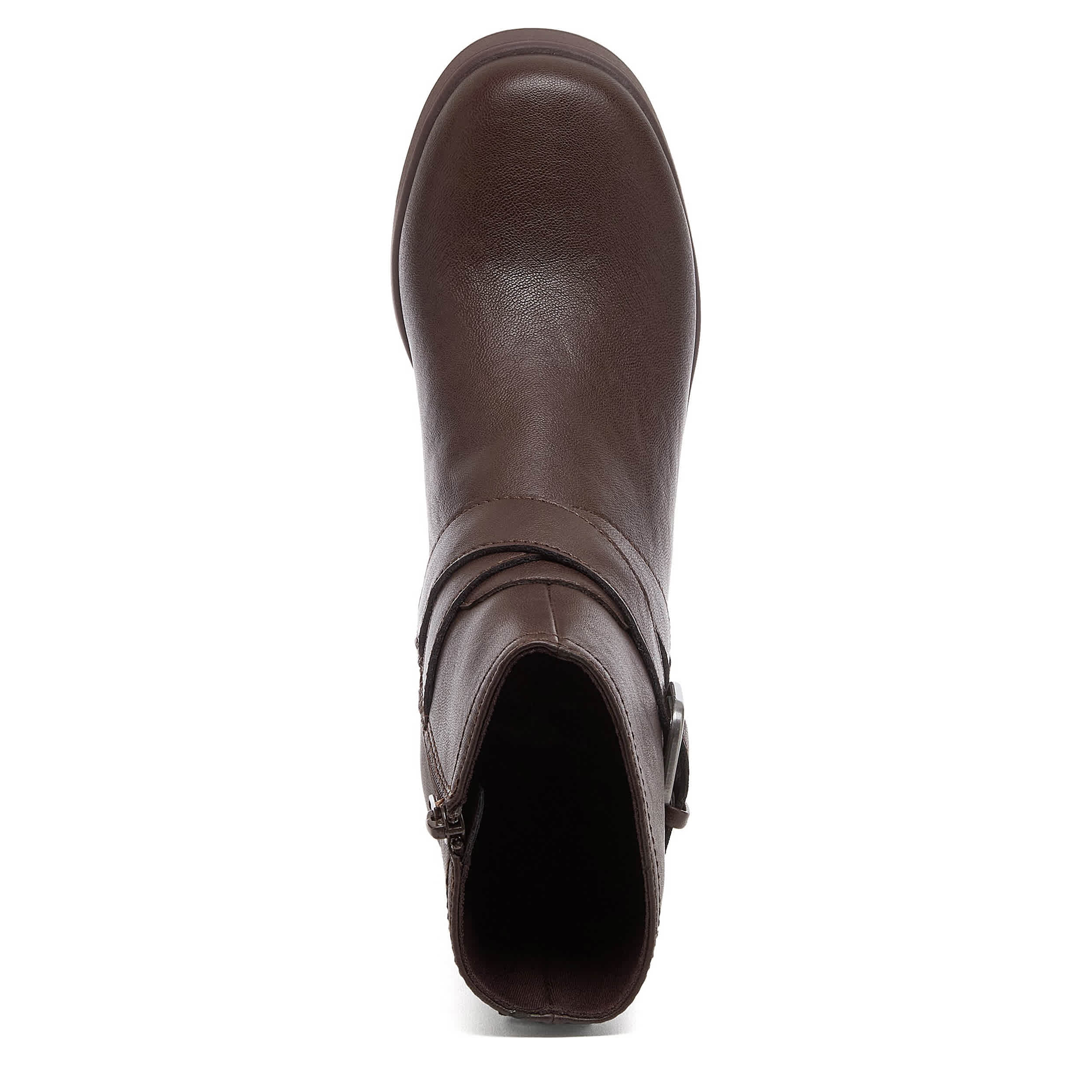 ROCKET DOG-WOMENS JIMMY WEDGE BOOTIE-DARK BROWN & 