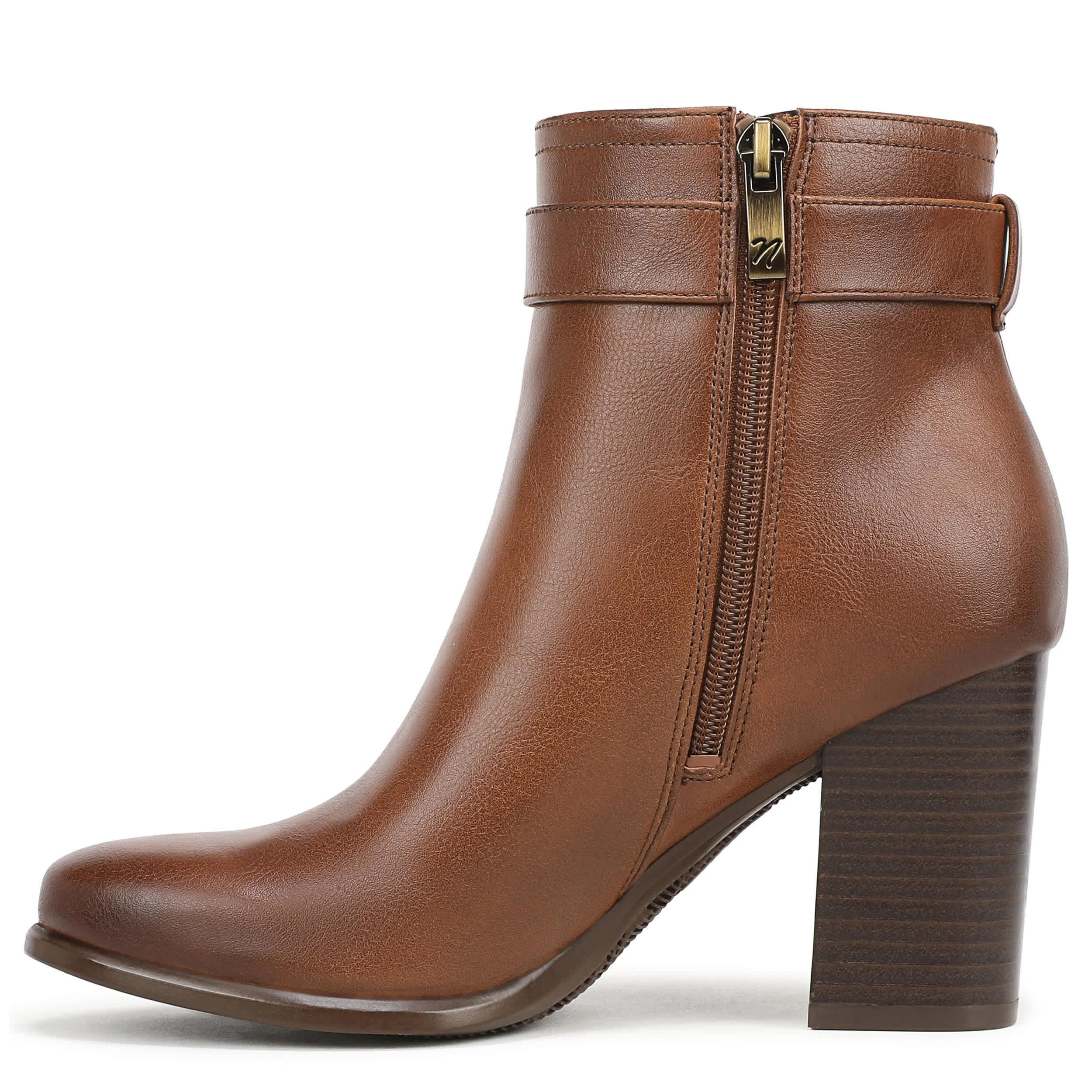 NATURALIZER-WOMENS SOLANA BOOTIE-DARK TAN & 