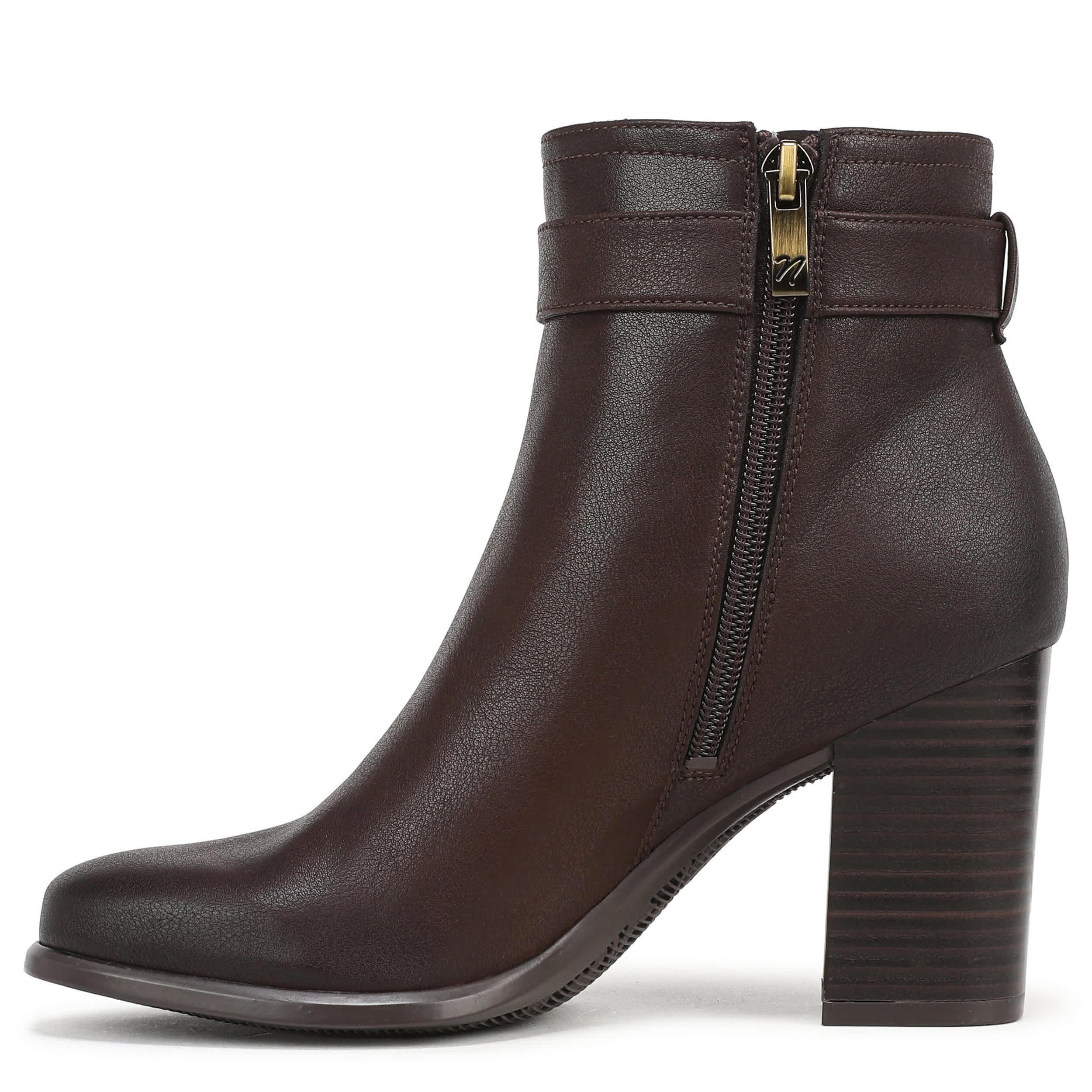 NATURALIZER-WOMENS SOLANA BOOTIE-DARK BROWN & 