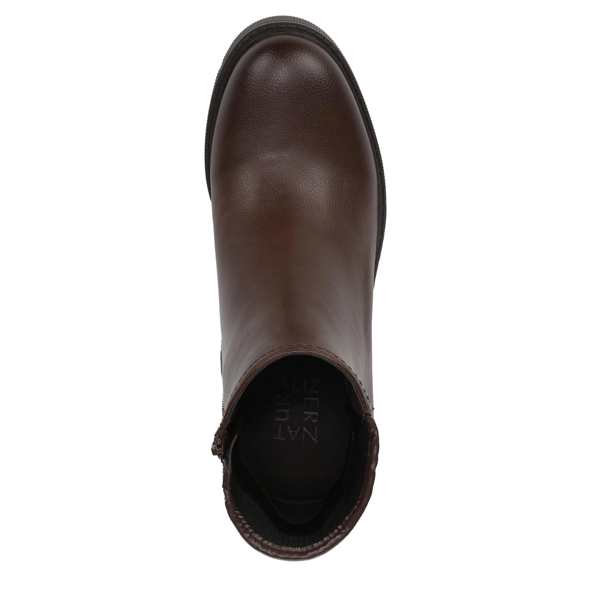 NATURALIZER-WOMENS JANET BOOTIE-DARK BROWN & 