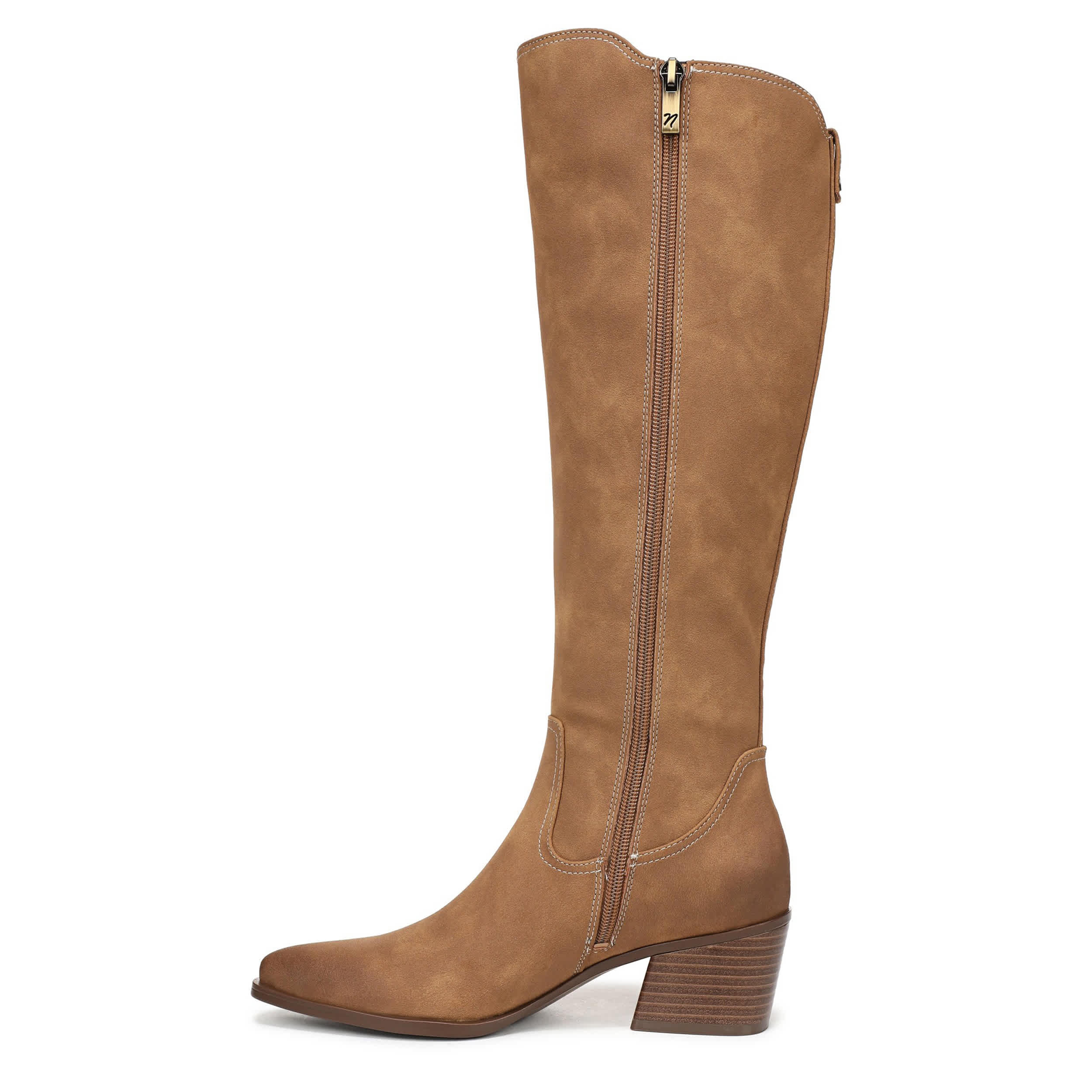NATURALIZER-WOMENS GOLDEN WIDE CALF BOOT-TAN & 