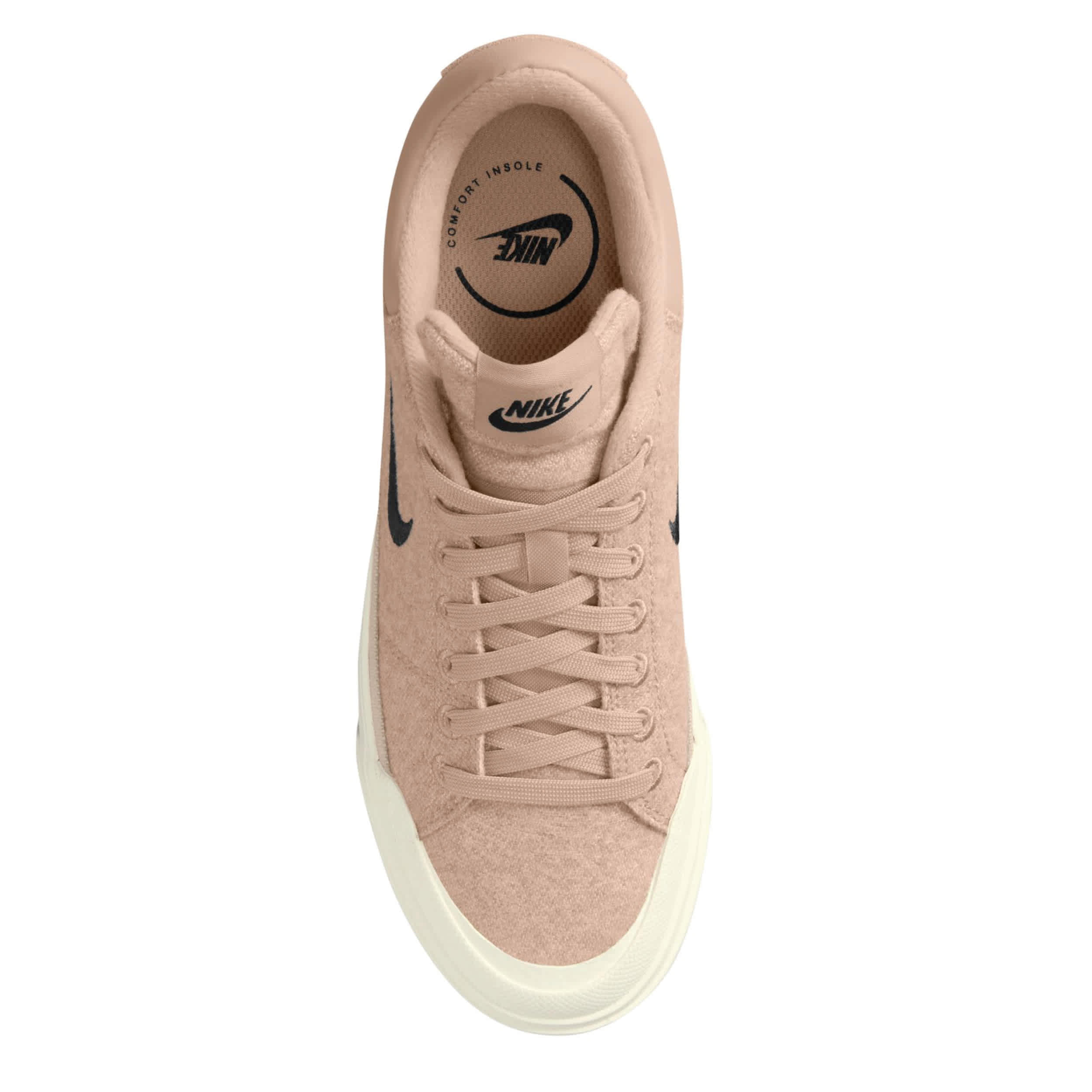 NIKE WOMENS COURT LEGACY LIFT SNEAKER - BLACK
