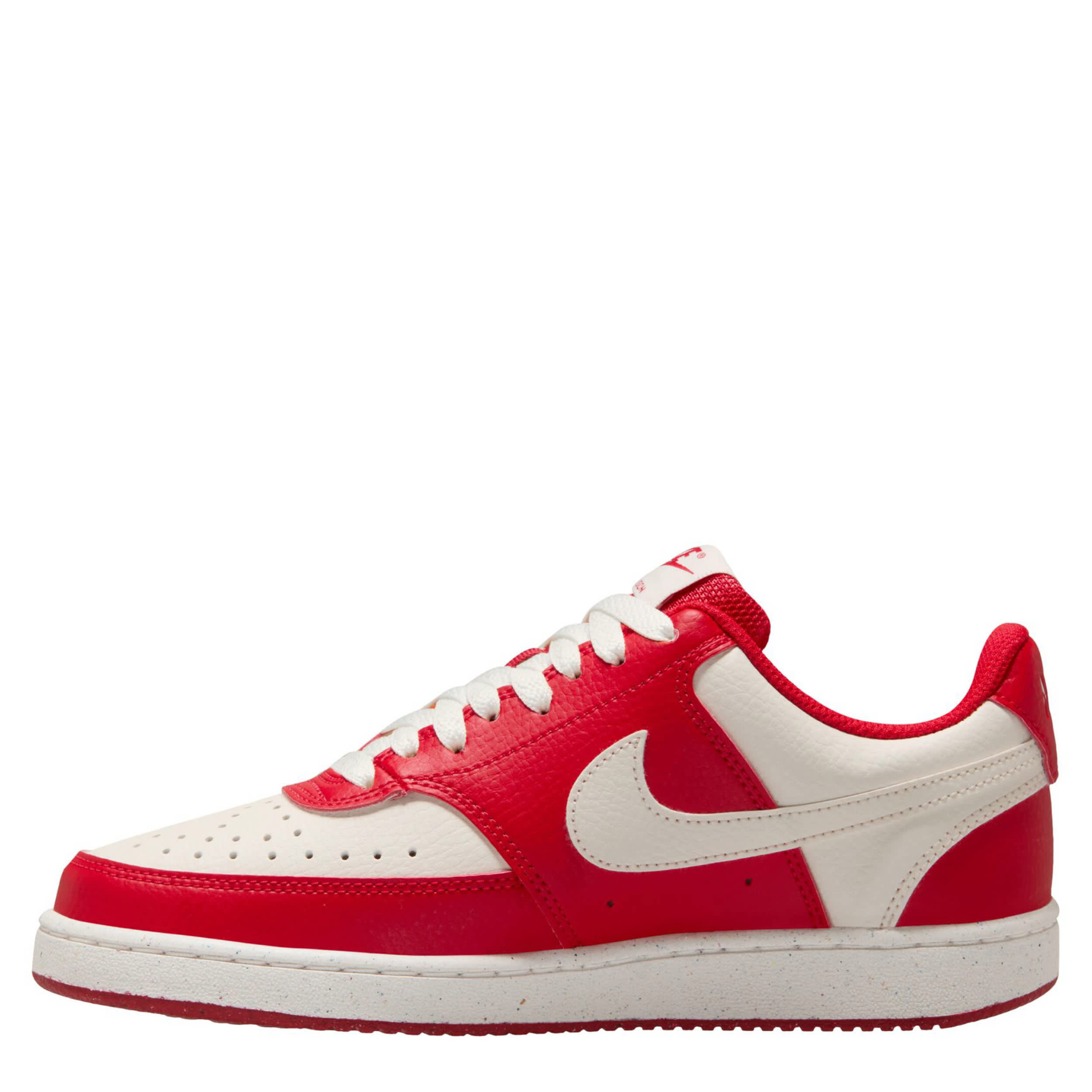 NIKE WOMENS COURT VISION LOW SNEAKER - RED
