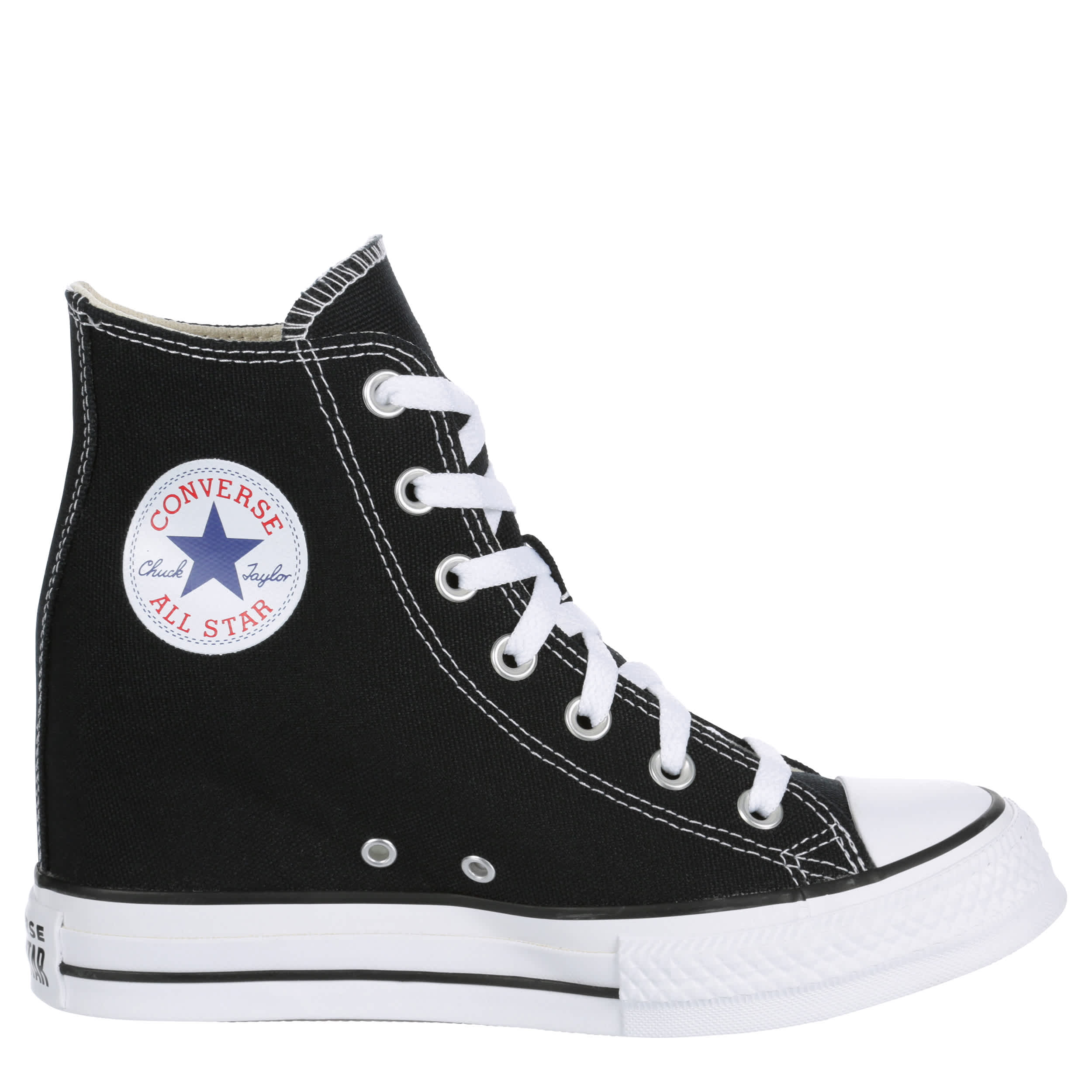 CONVERSE WOMENS CHUCK TAYLOR ALL STAR CLASSIC WEDGE SNEAKER - BLACK