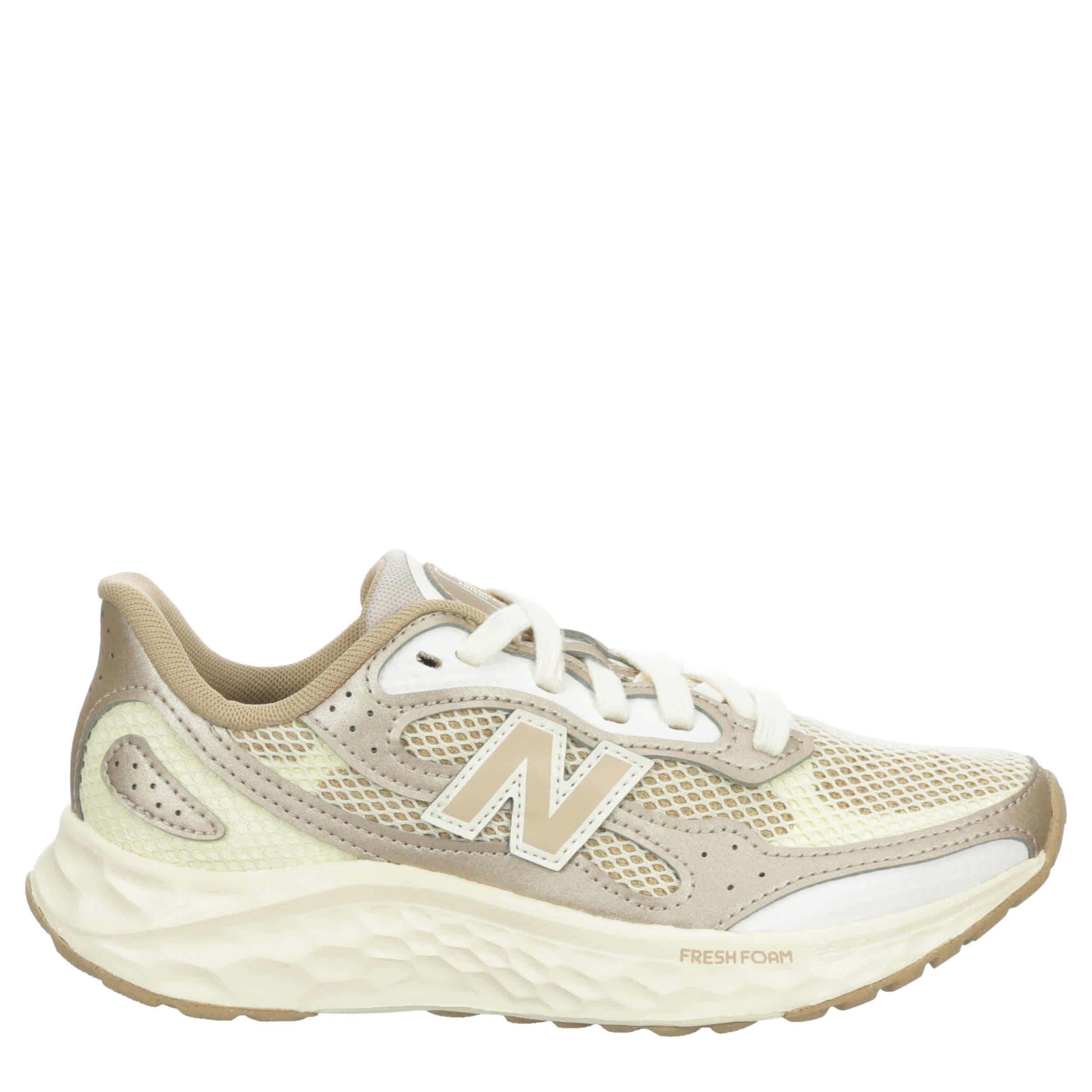 NEW BALANCE WOMENS FRESH FOAM ARISHI TIRALUX RUNNING SHOE - OFF WHITE