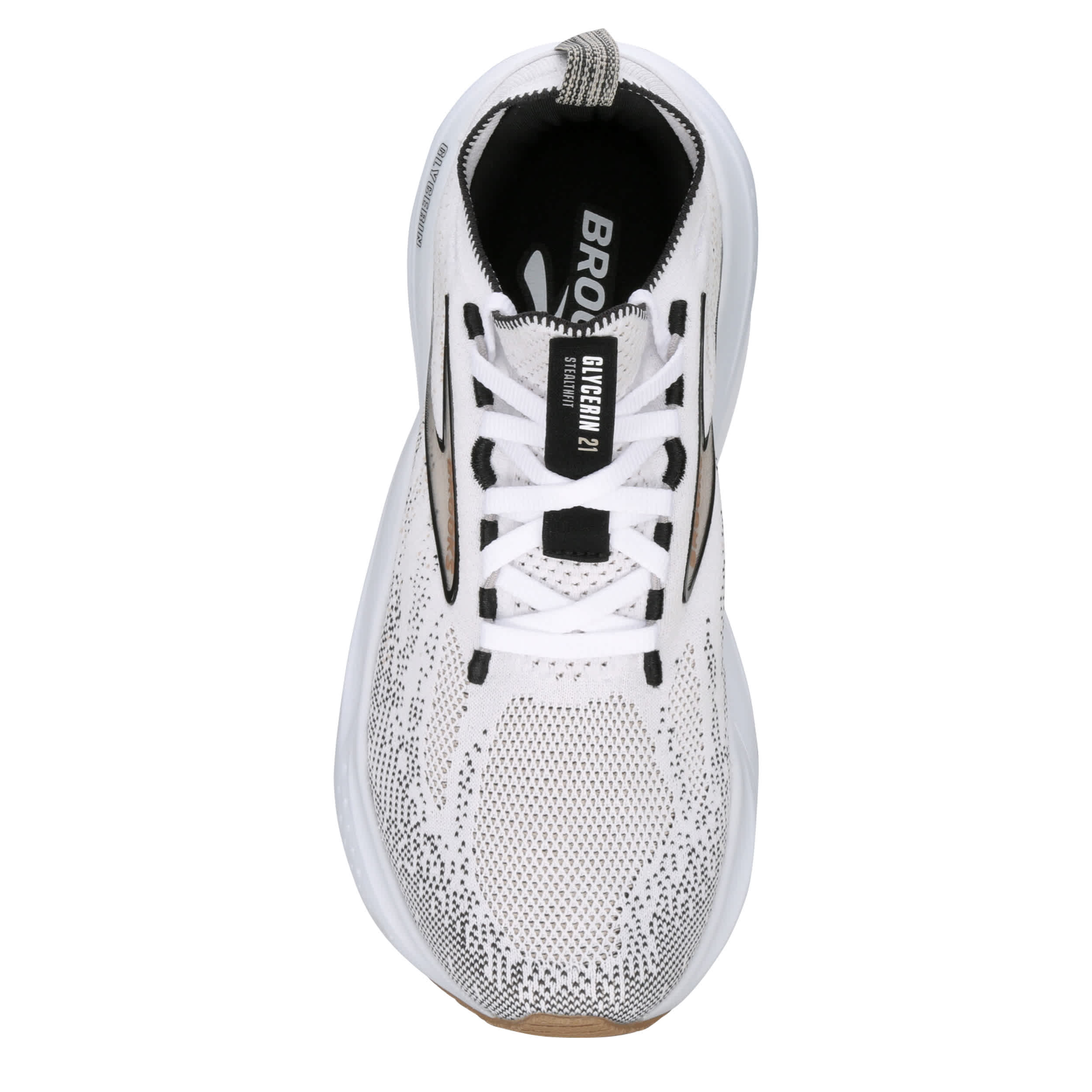 BROOKS WOMENS GLYCERIN STEALTHFIT 21 RUNNING SHOE - WHITE