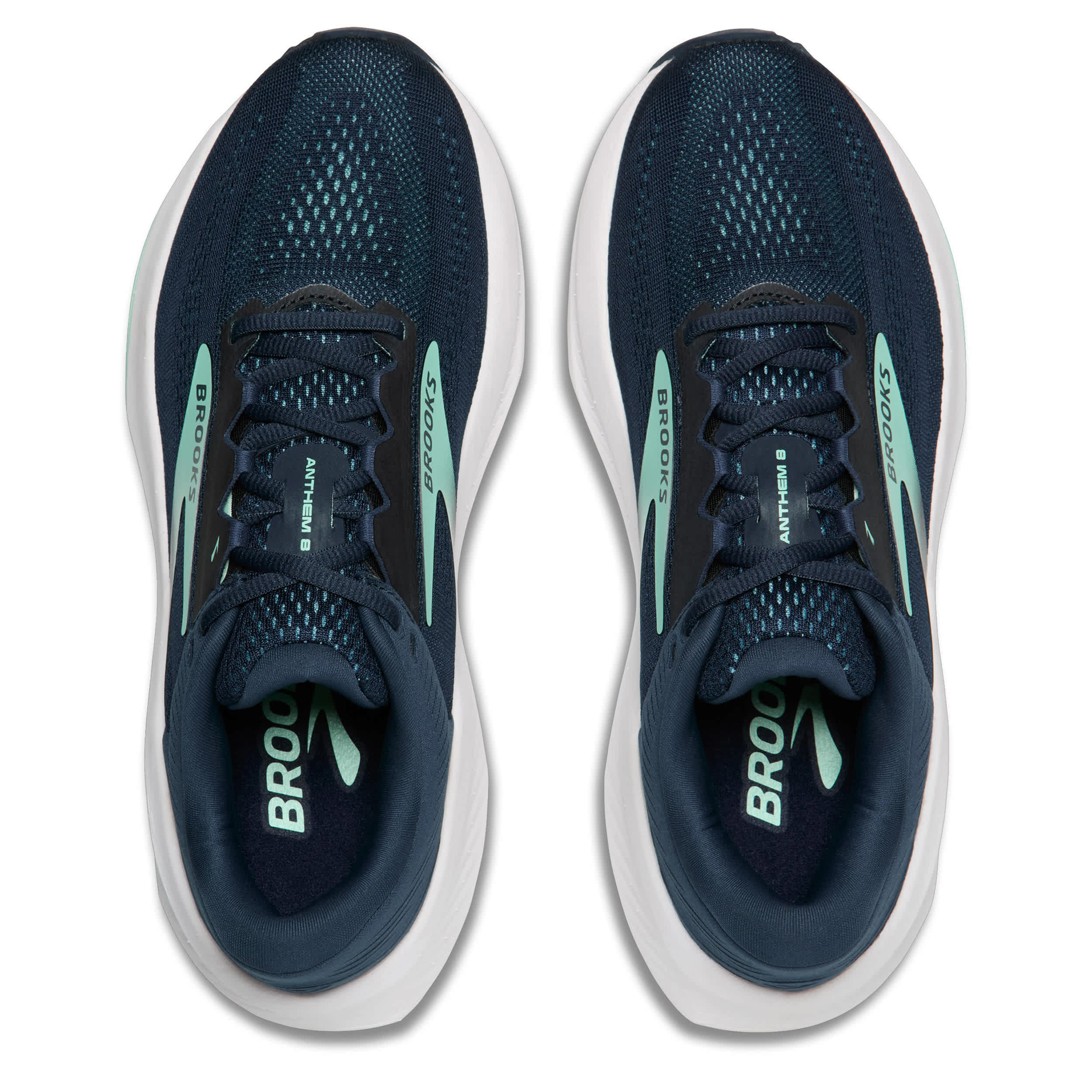 BROOKS-WOMENS ANTHEM 8 RUNNING SHOE-DARK BLUE & PALE GREEN