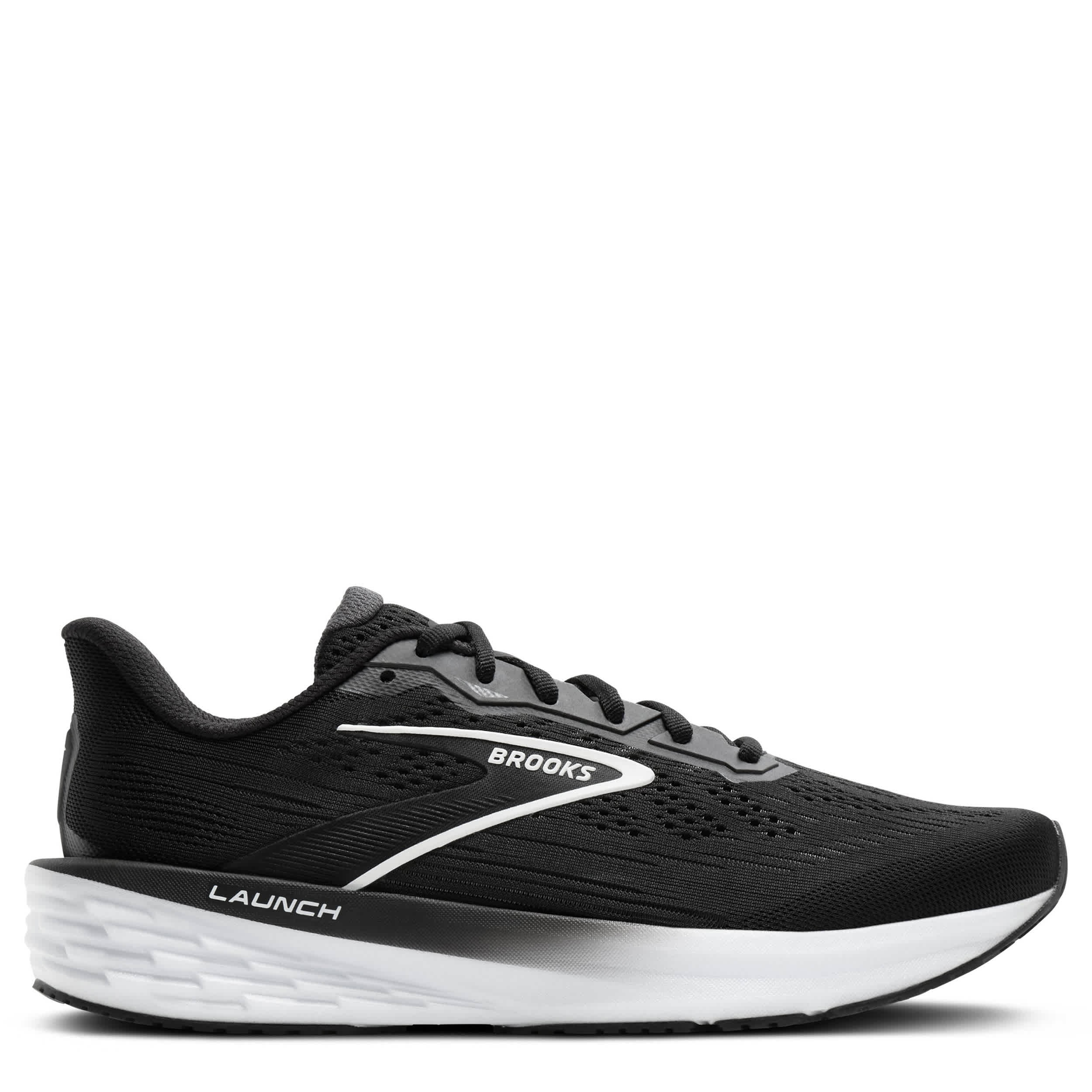BROOKS-WOMENS LAUNCH 12 RUNNING SHOE-BLACK & WHITE