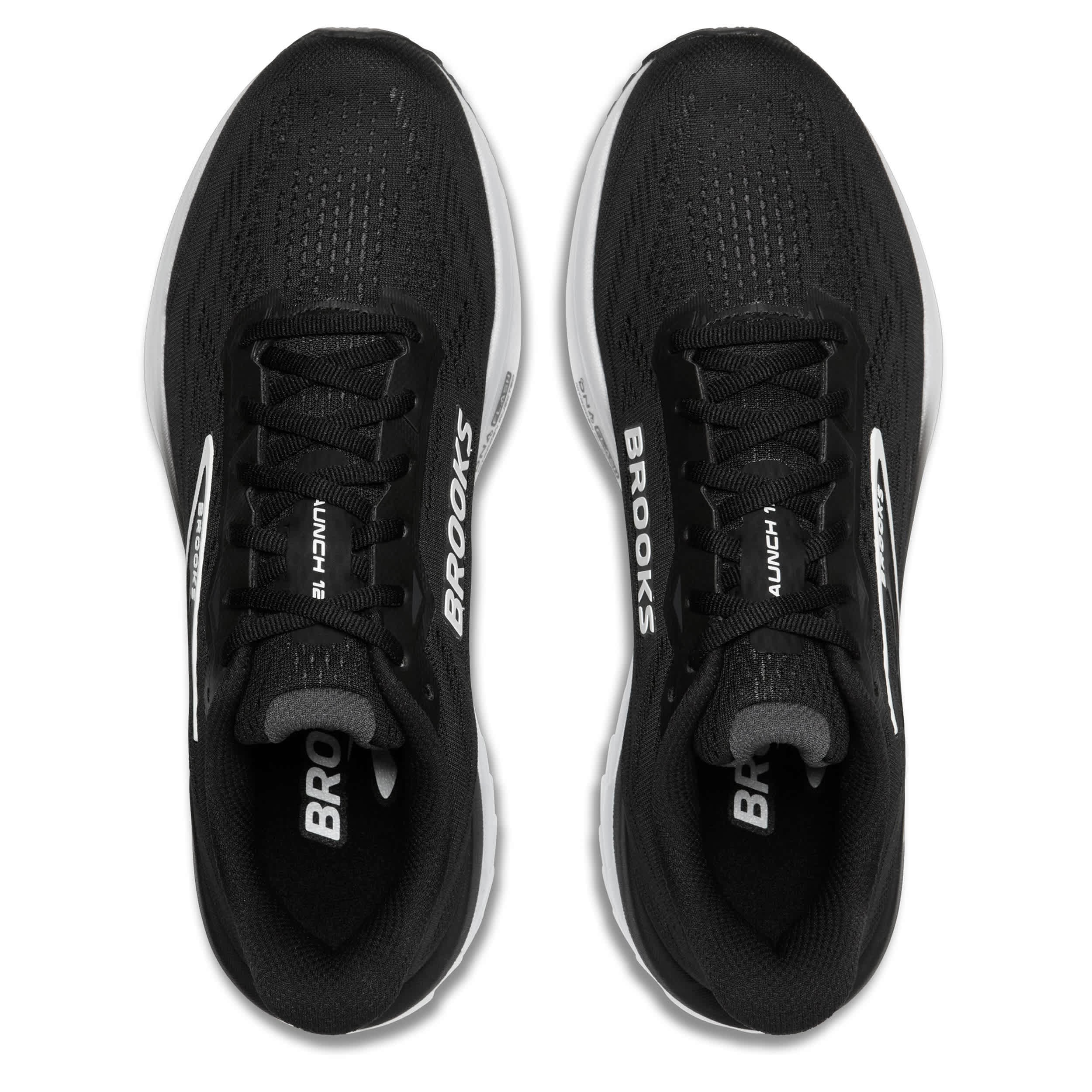 BROOKS-WOMENS LAUNCH 12 RUNNING SHOE-BLACK & WHITE