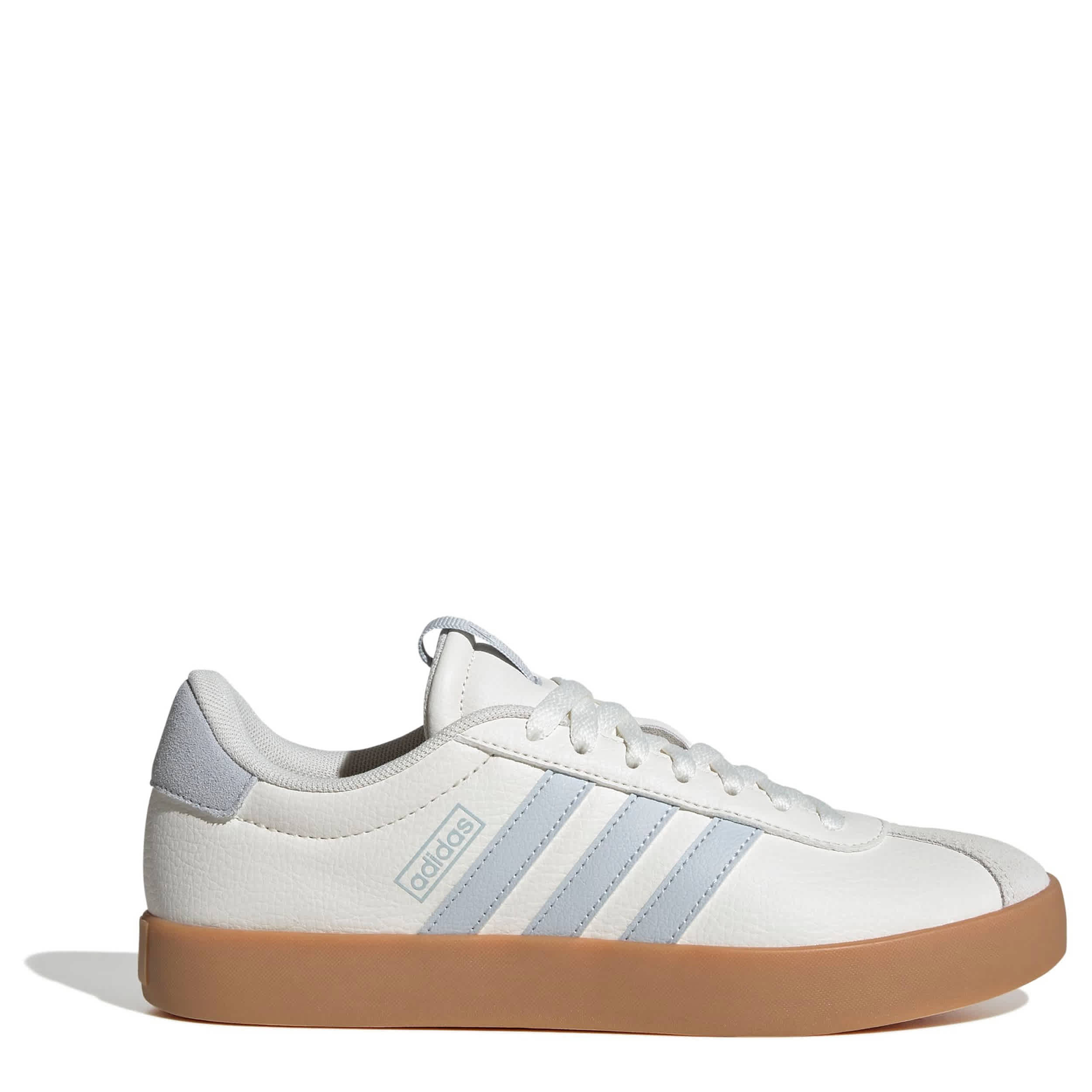 ADIDAS-WOMENS VL COURT 3.0 SNEAKER-WHITE & BROWN