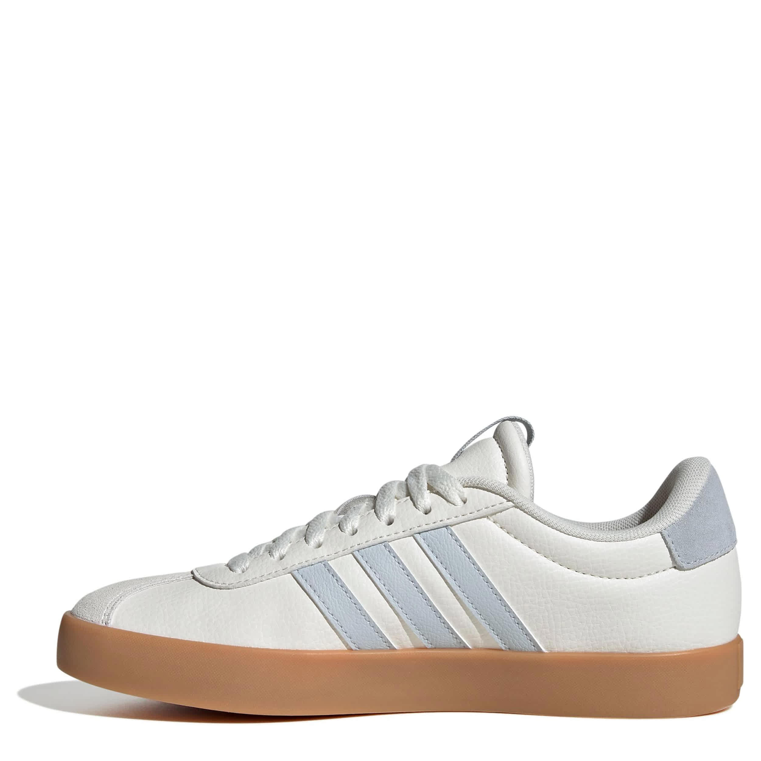 ADIDAS-WOMENS VL COURT 3.0 SNEAKER-WHITE & BROWN