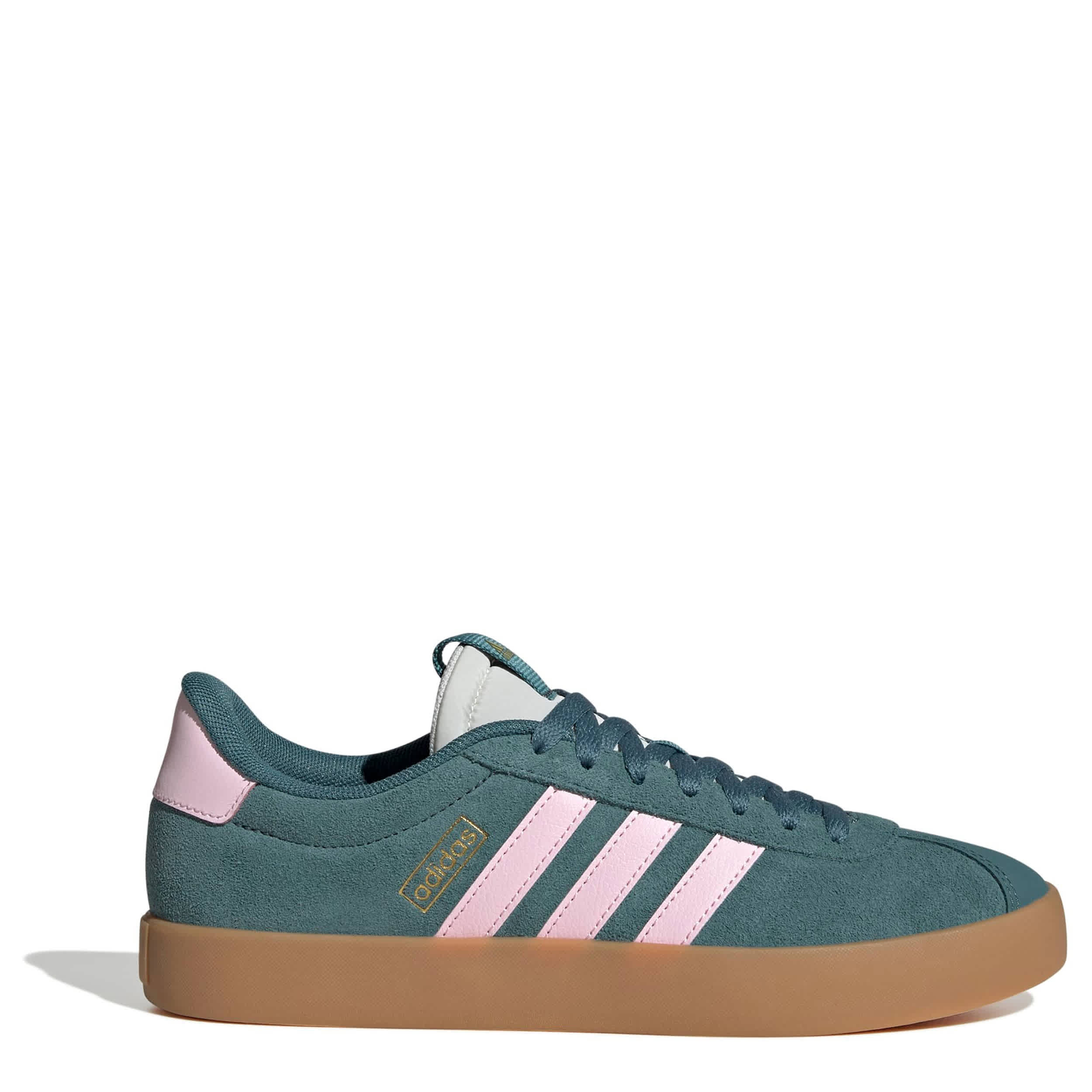 ADIDAS-WOMENS VL COURT 3.0 SNEAKER-TEAL & PINK
