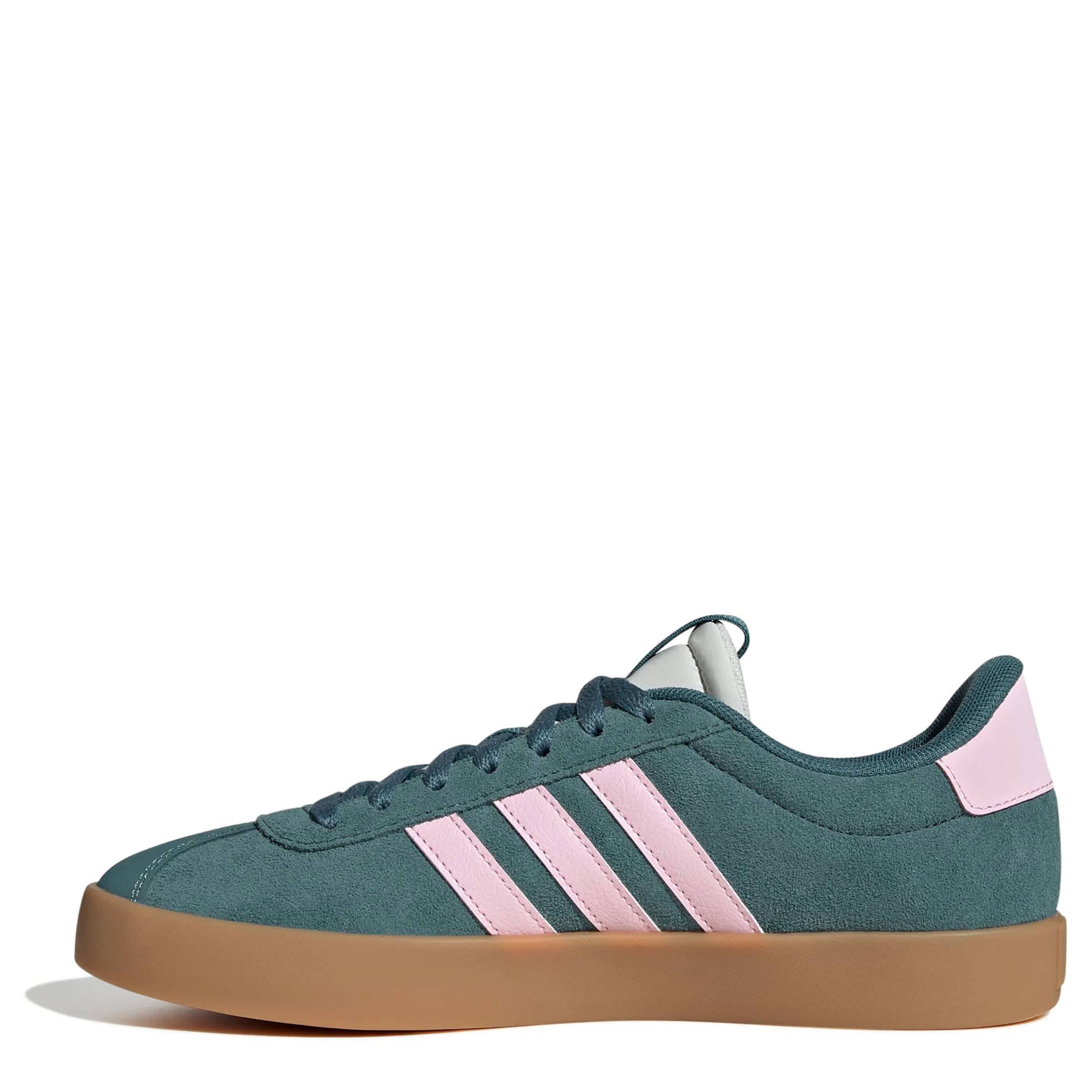 ADIDAS-WOMENS VL COURT 3.0 SNEAKER-TEAL & PINK