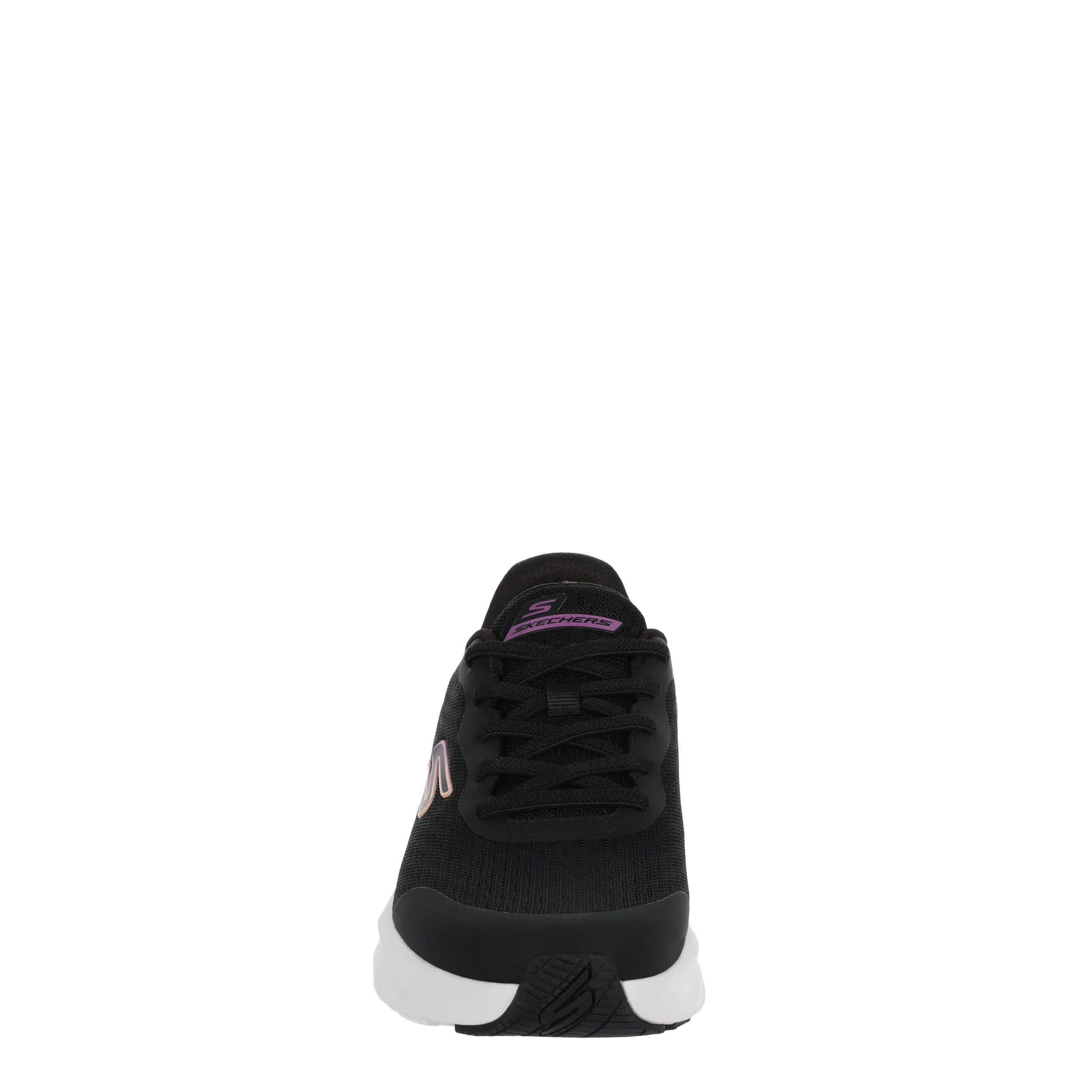 SKECHERS-WOMENS GLIDE-STEP VORTEX RUNNING SHOE-BLACK & WHITE