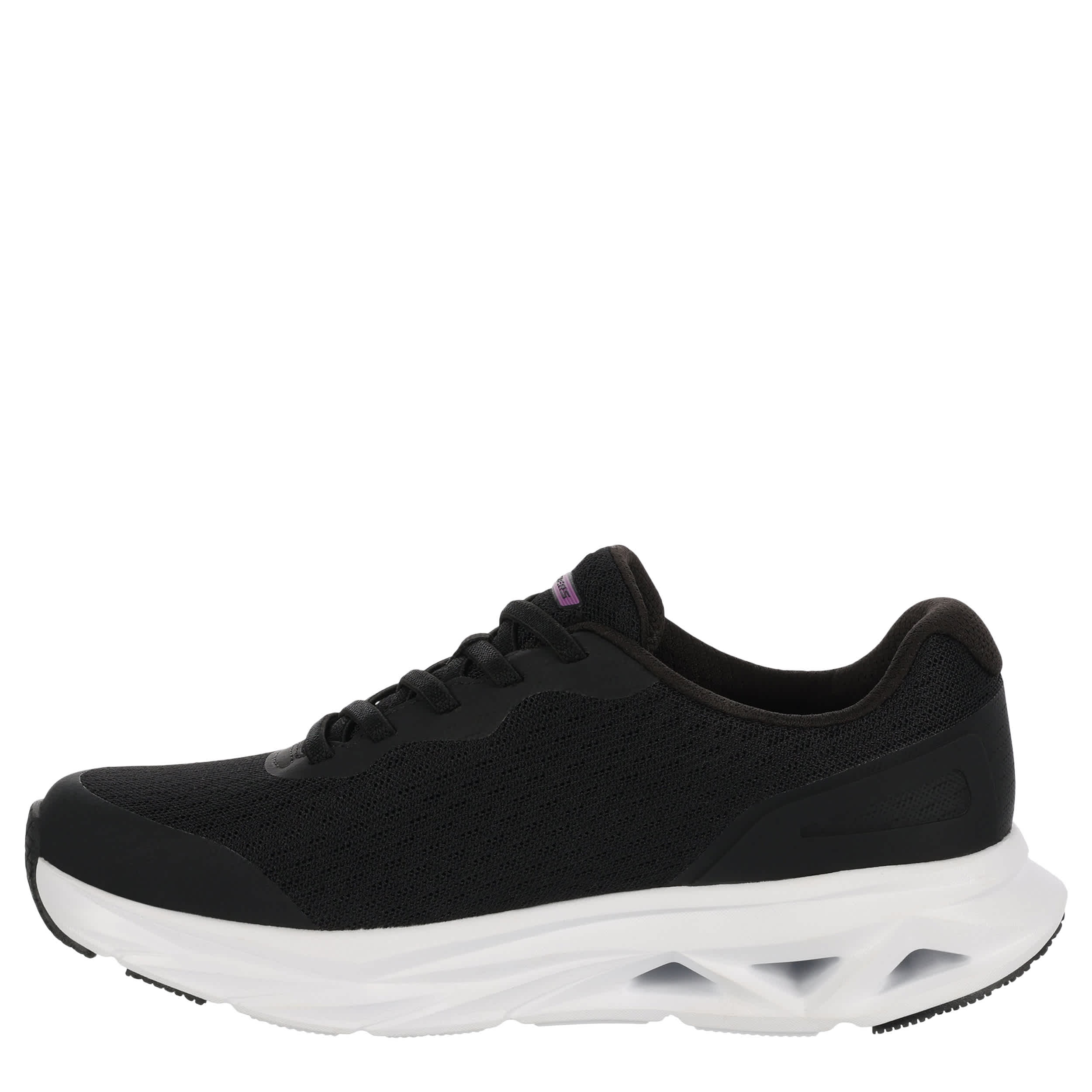 SKECHERS-WOMENS GLIDE-STEP VORTEX RUNNING SHOE-BLACK & WHITE