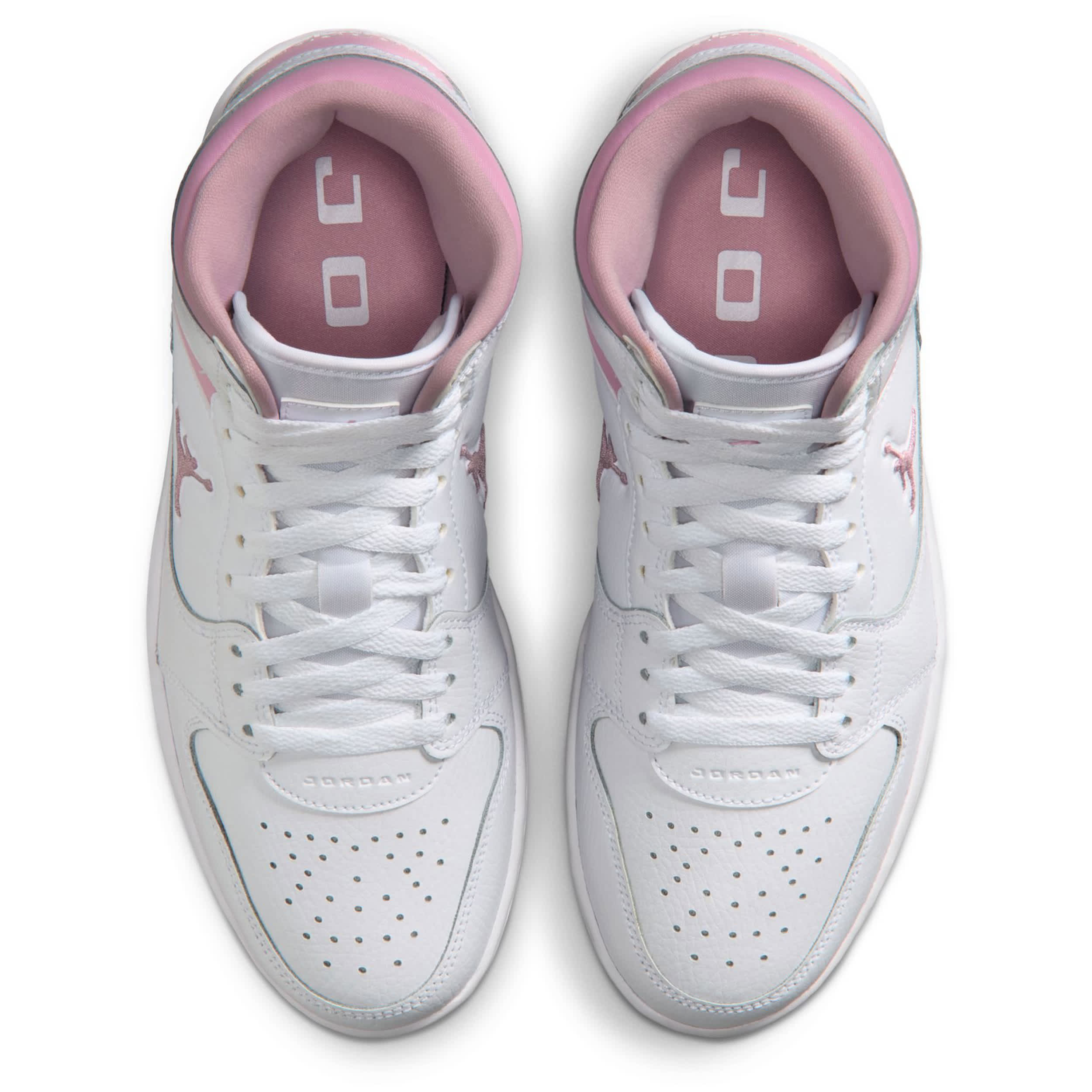 JORDAN-WOMENS COURT CONNECT MID SNEAKER-WHITE & PINK