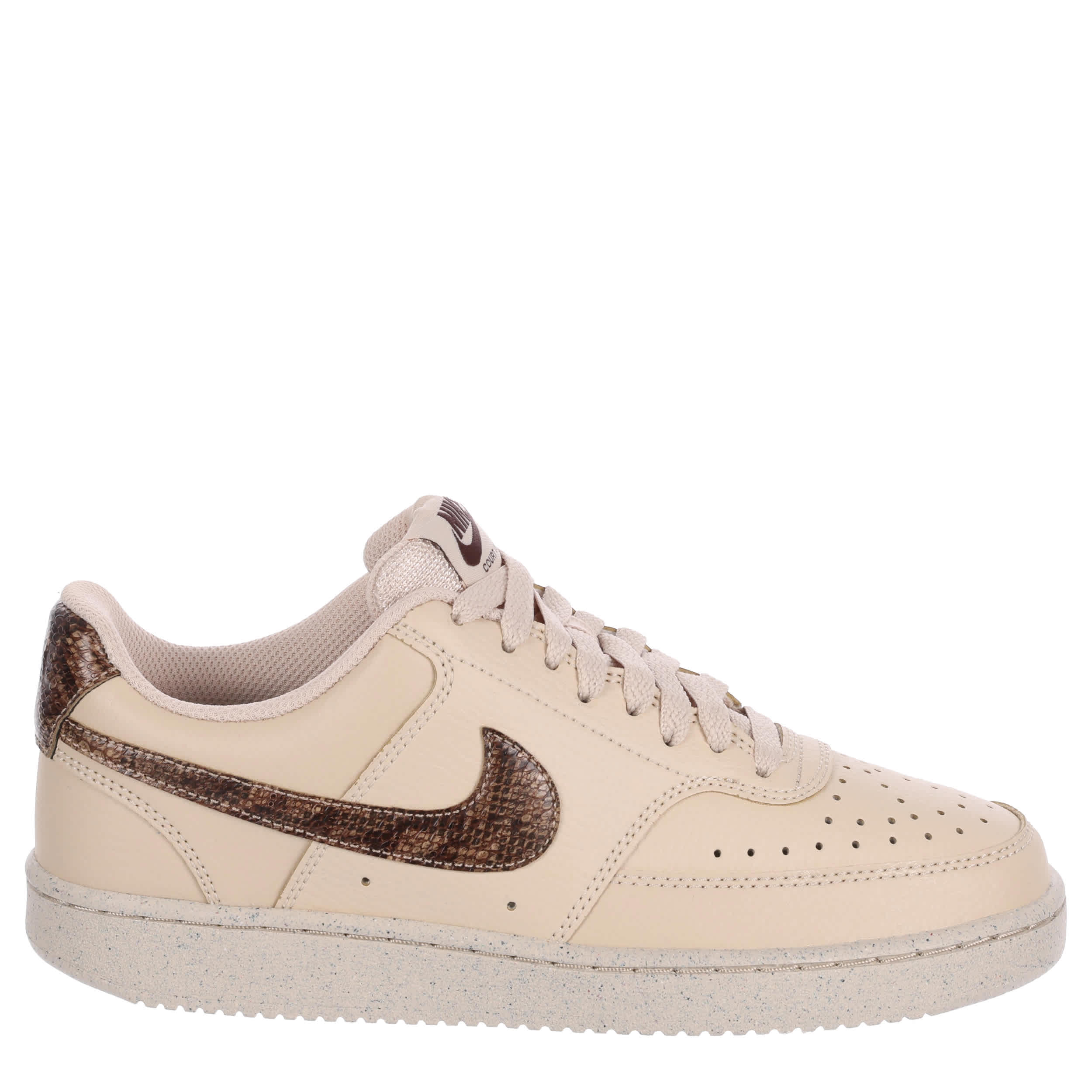 NIKE-WOMENS COURT VISION LOW SNEAKER-TAN & SNAKE