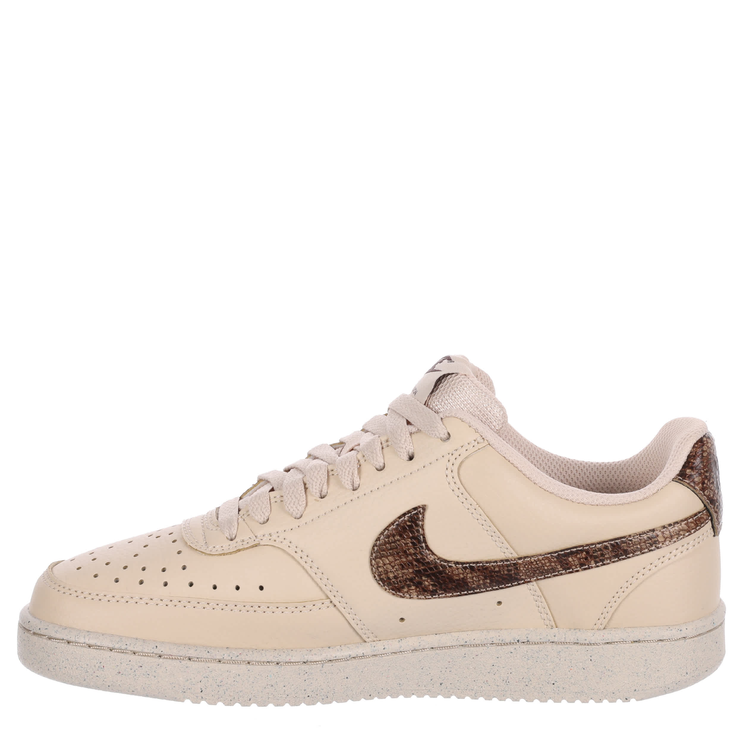 NIKE-WOMENS COURT VISION LOW SNEAKER-TAN & SNAKE