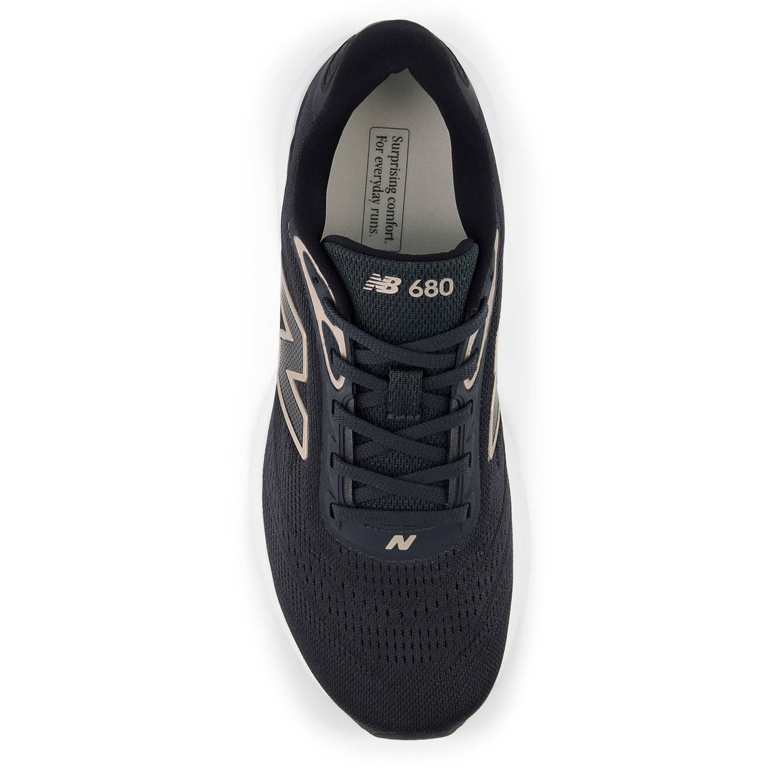 NEW BALANCE-WOMENS FRESH FOAM 680 V9 RUNNING SHOE-BLACK & CHAMPAGNE
