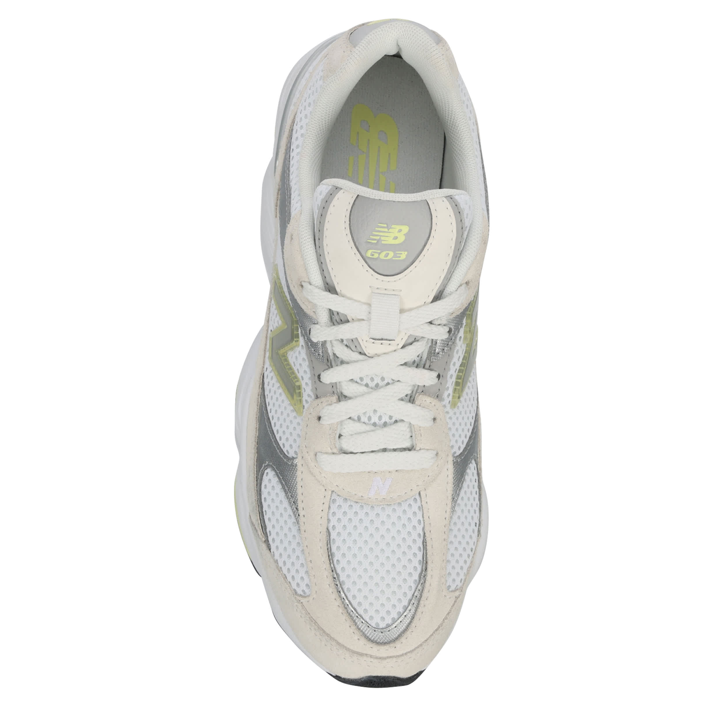 NEW BALANCE-WOMENS 603 SNEAKER-OFF WHITE & SILVER