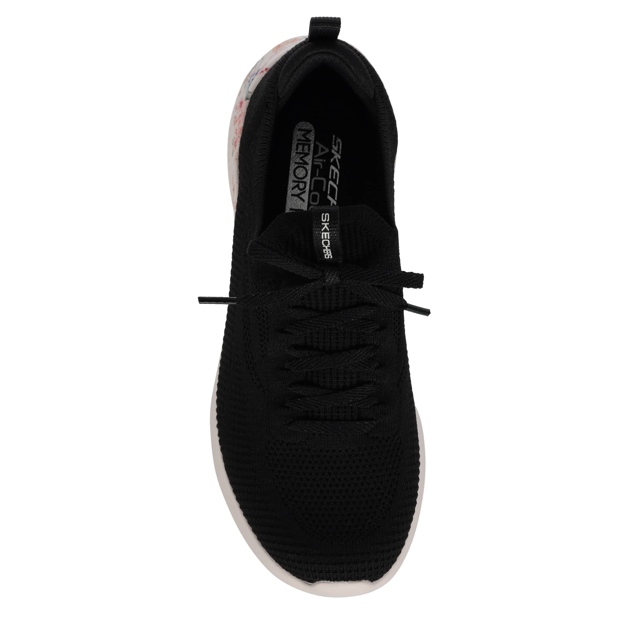 SKECHERS-WOMENS ULTRA FLEX 4.0 RUNNING SHOE-BLACK & FLORAL
