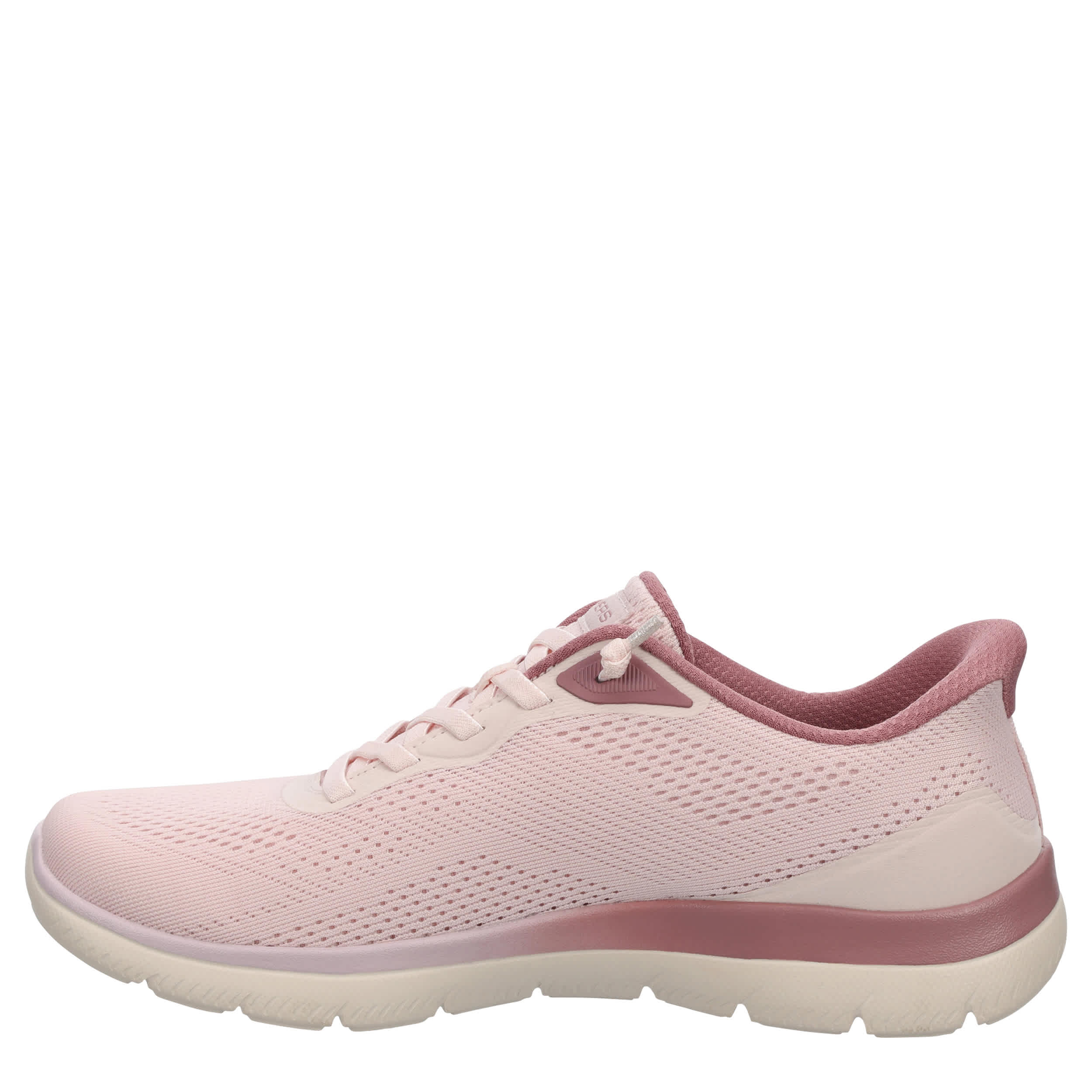 SKECHERS-WOMENS SLIP-INS SUMMITS RUNNING SHOE-MAUVE & PALE PINK