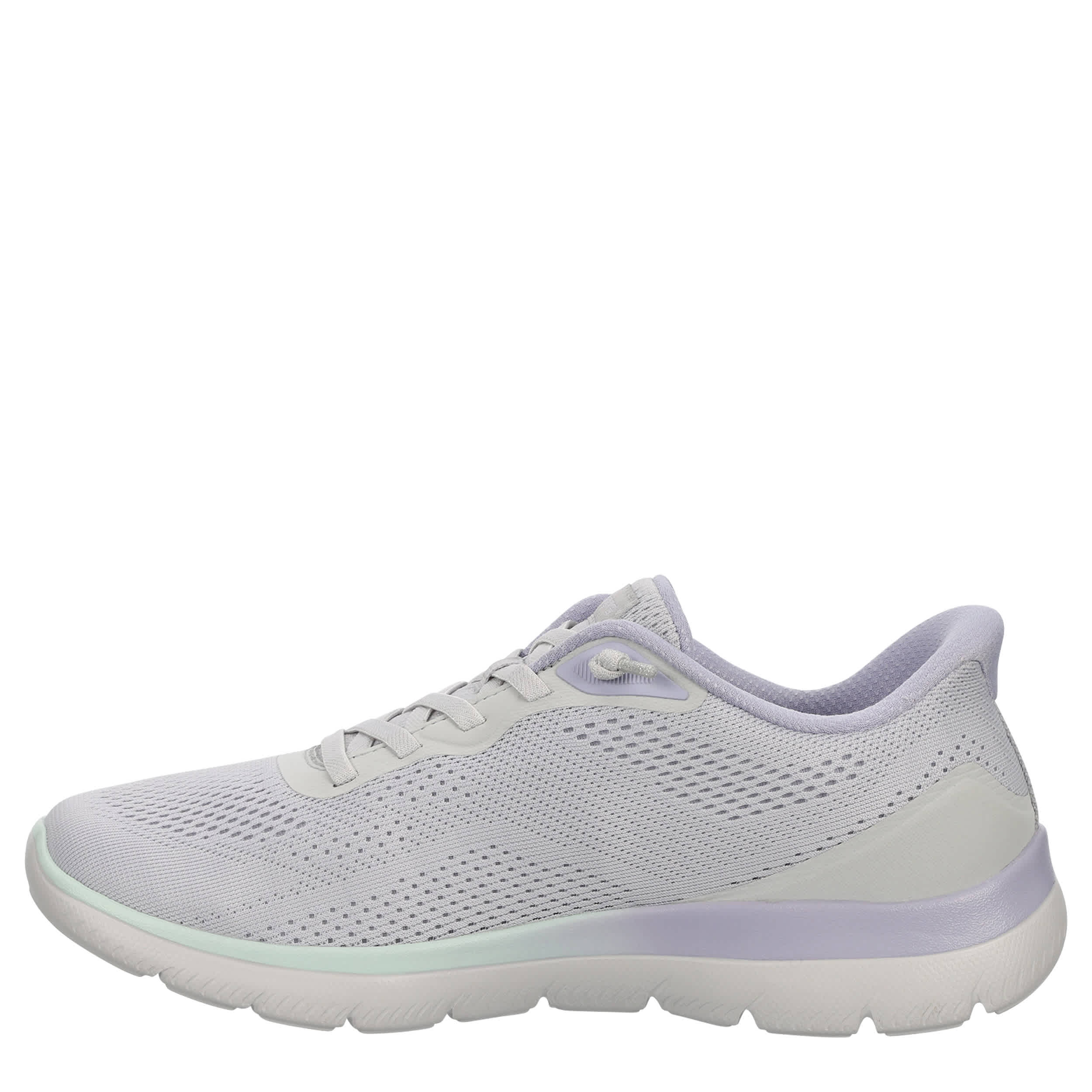 SKECHERS-WOMENS SLIP-INS SUMMITS RUNNING SHOE-GREY & LILAC