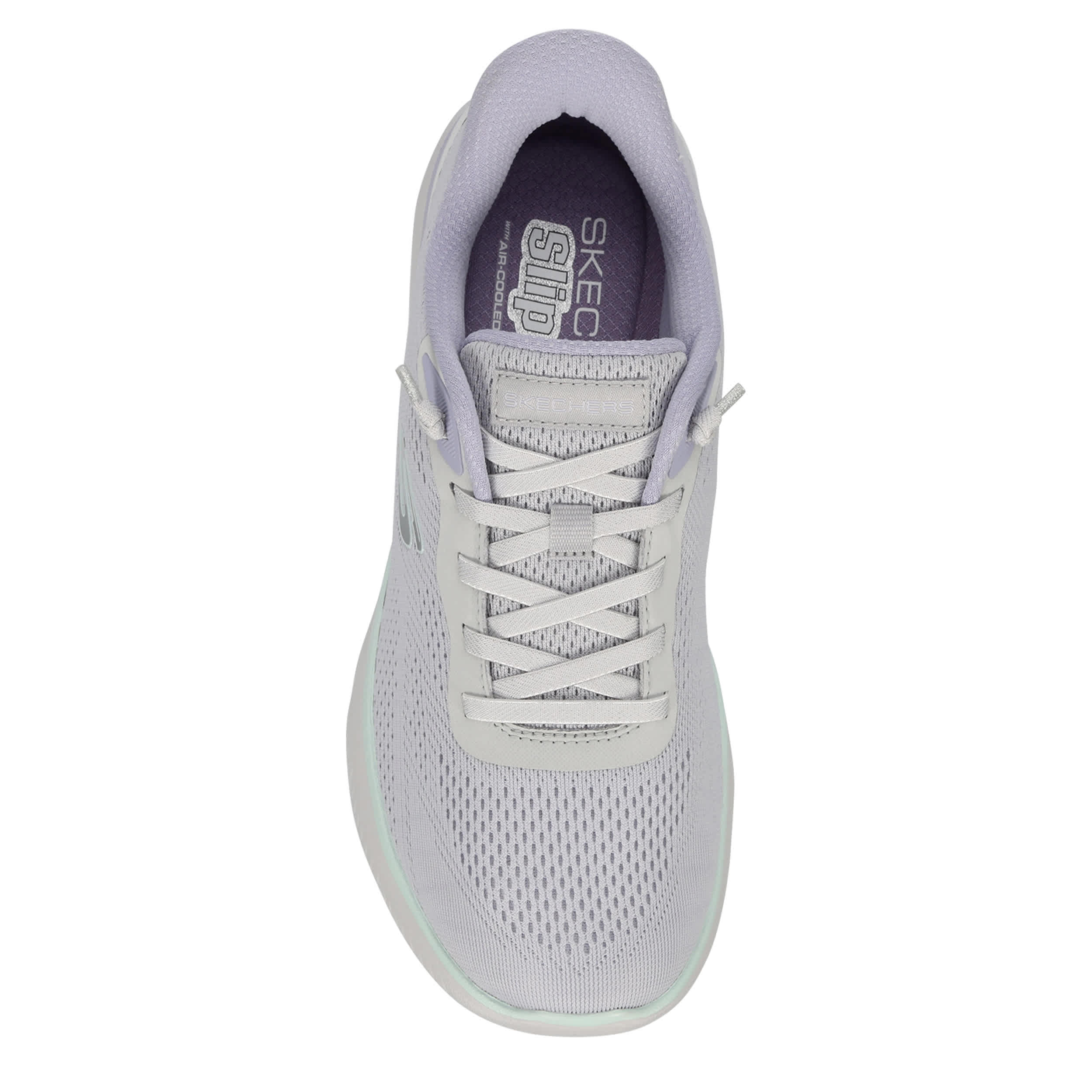 SKECHERS-WOMENS SLIP-INS SUMMITS RUNNING SHOE-GREY & LILAC