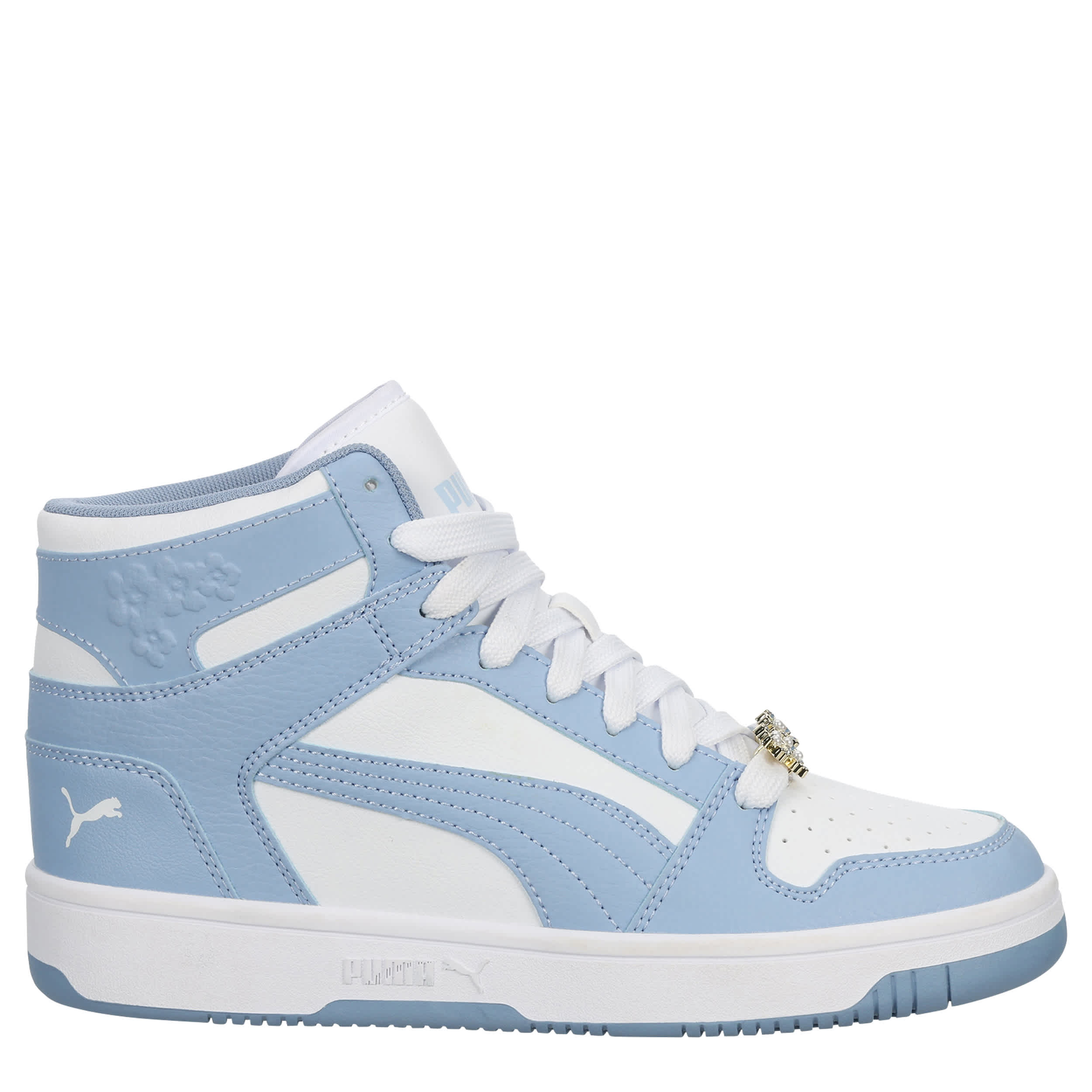 PUMA-WOMENS REBOUND LAYUP SNEAKER-BLUE & WHITE