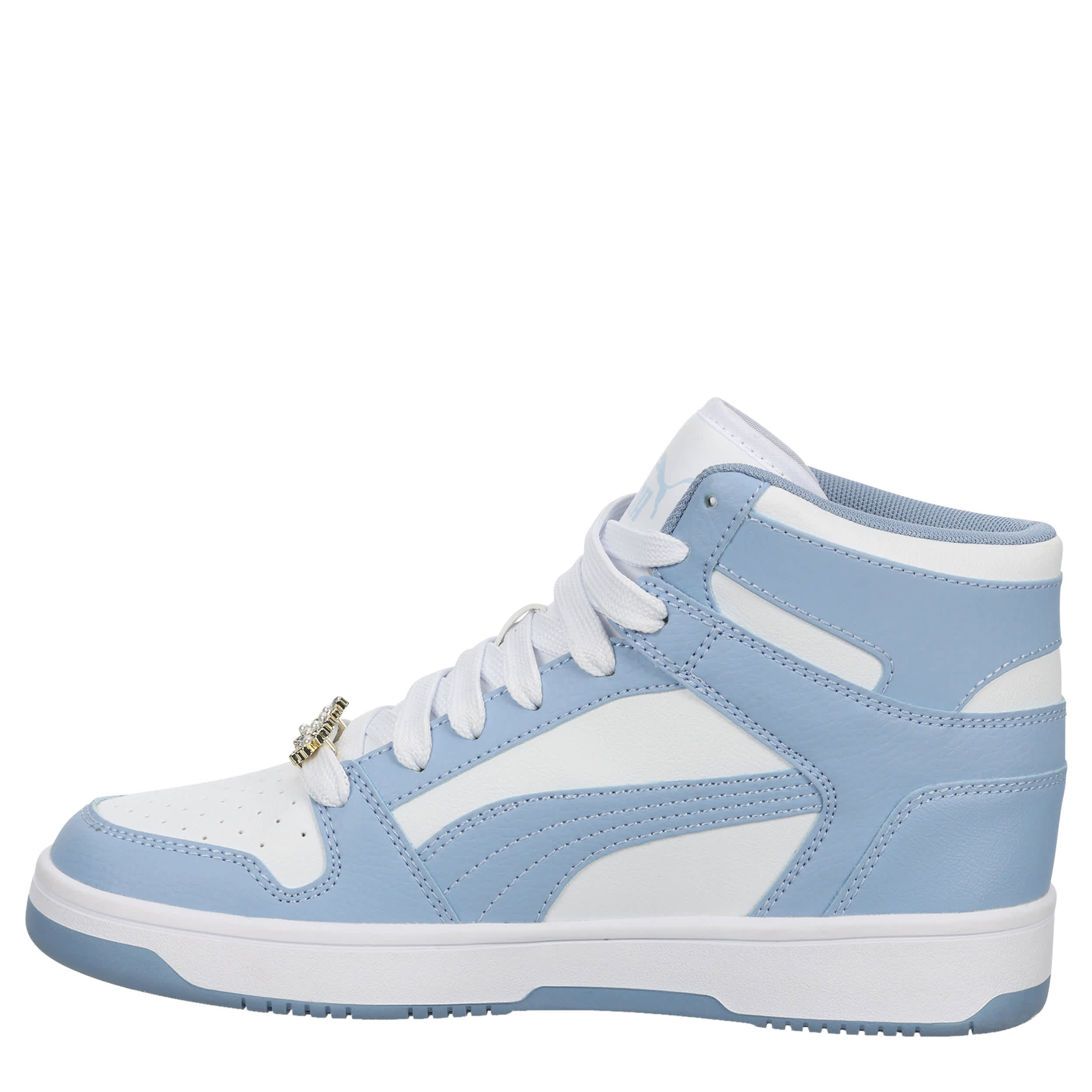 PUMA-WOMENS REBOUND LAYUP SNEAKER-BLUE & WHITE