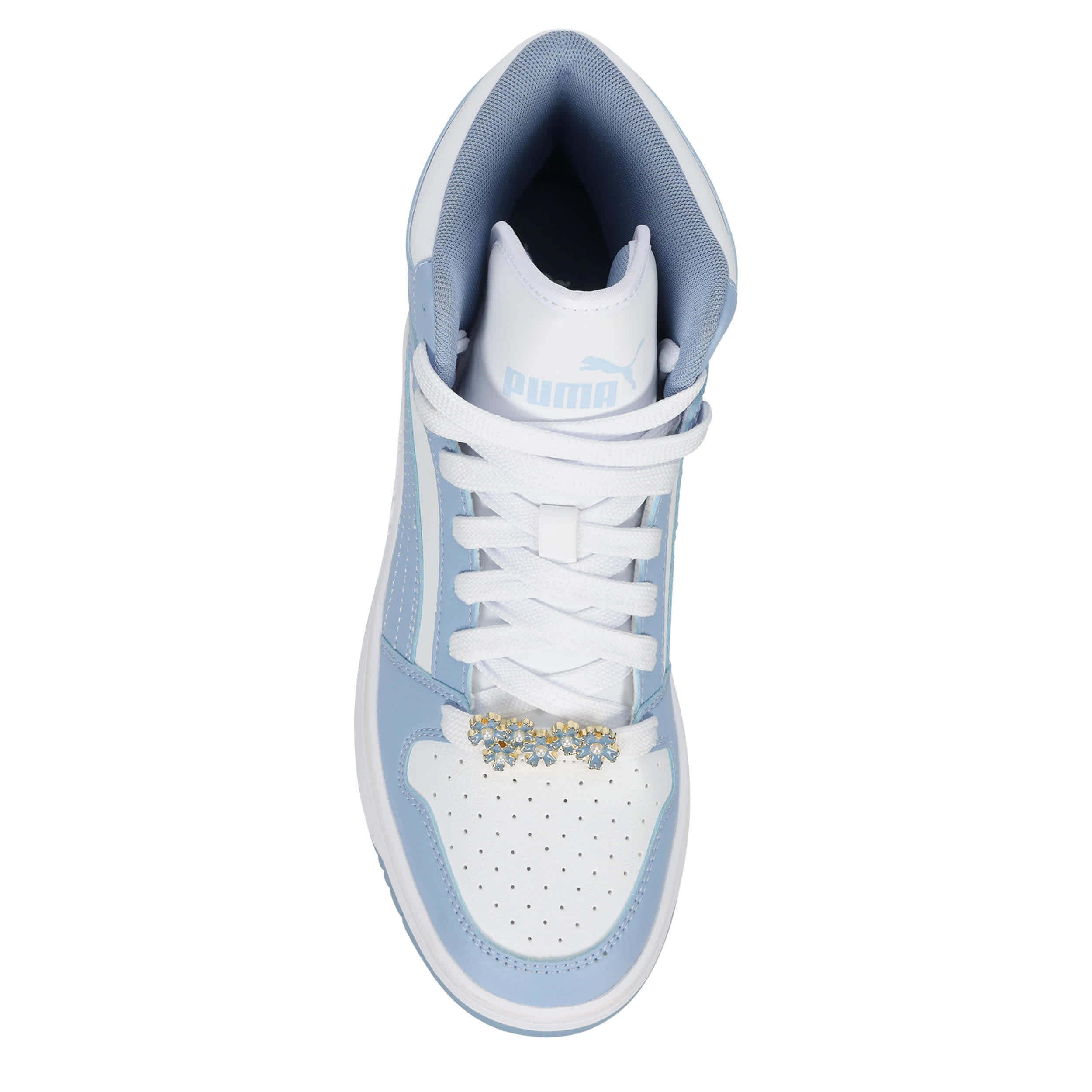 PUMA-WOMENS REBOUND LAYUP SNEAKER-BLUE & WHITE