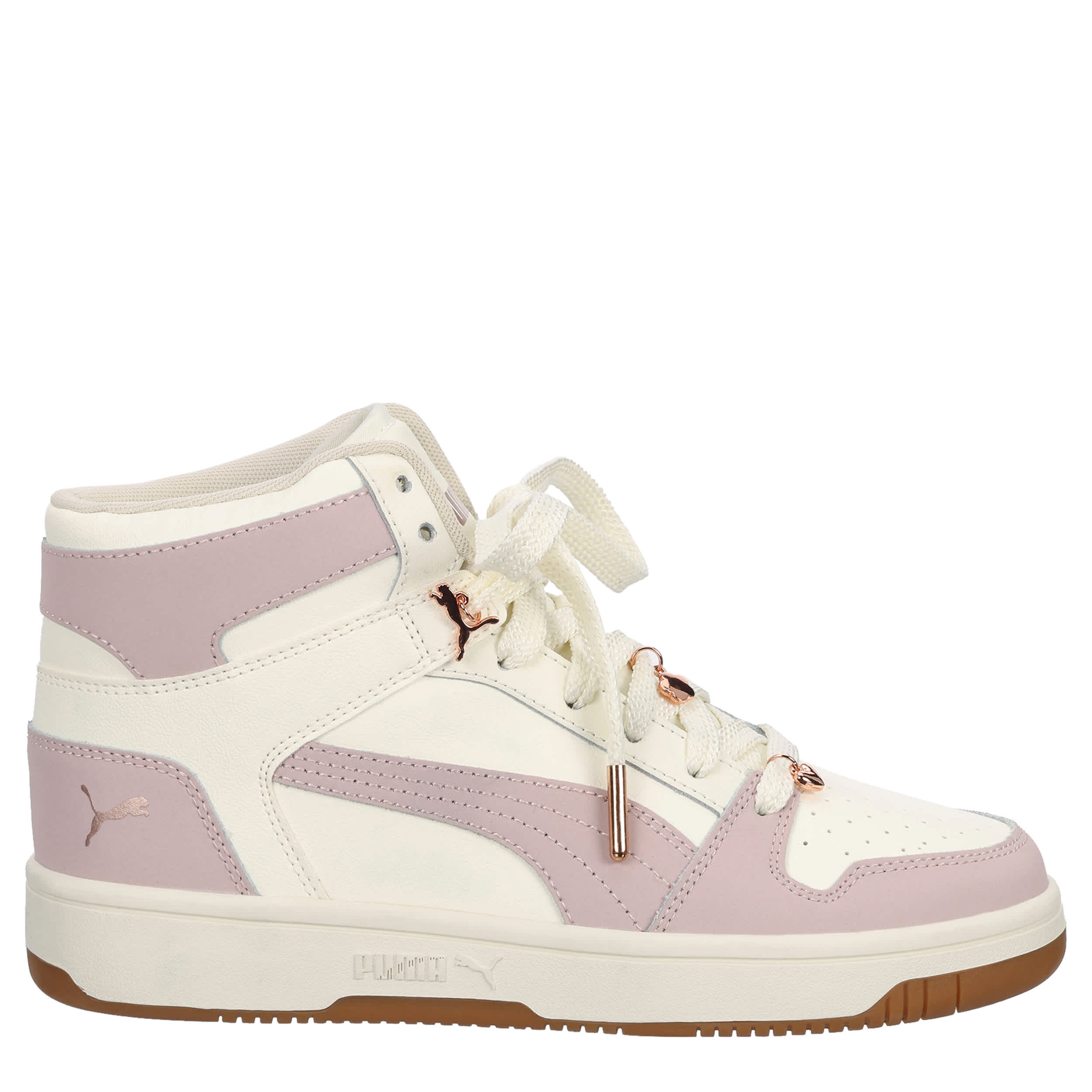 PUMA-WOMENS REBOUND LAYUP SNEAKER-MAUVE & OFF WHITE