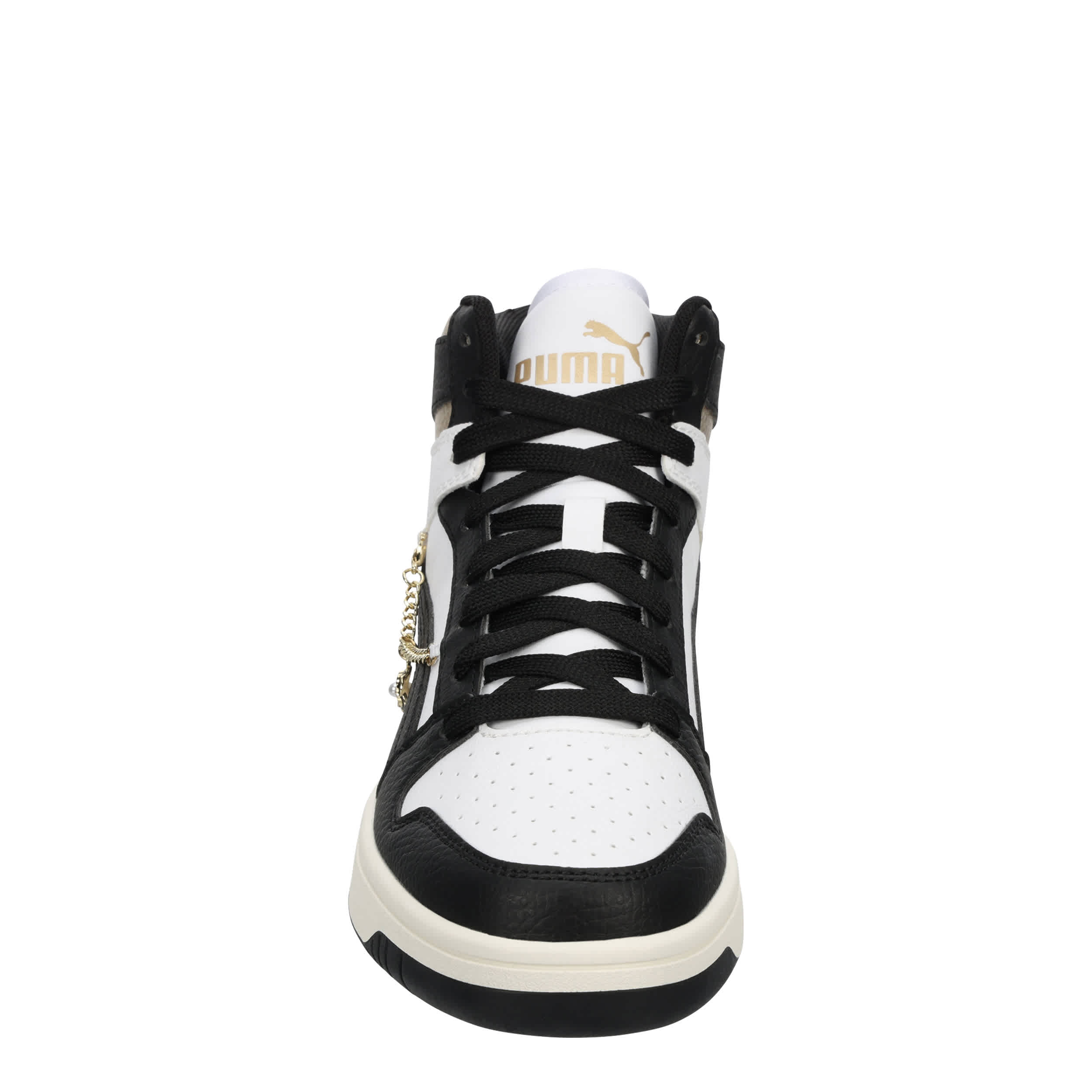 PUMA-WOMENS REBOUND LAYUP SNEAKER-BLACK & GOLD