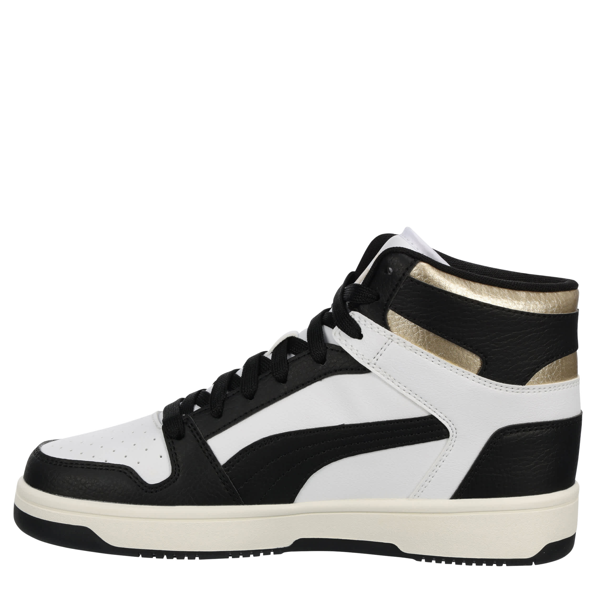 PUMA-WOMENS REBOUND LAYUP SNEAKER-BLACK & GOLD