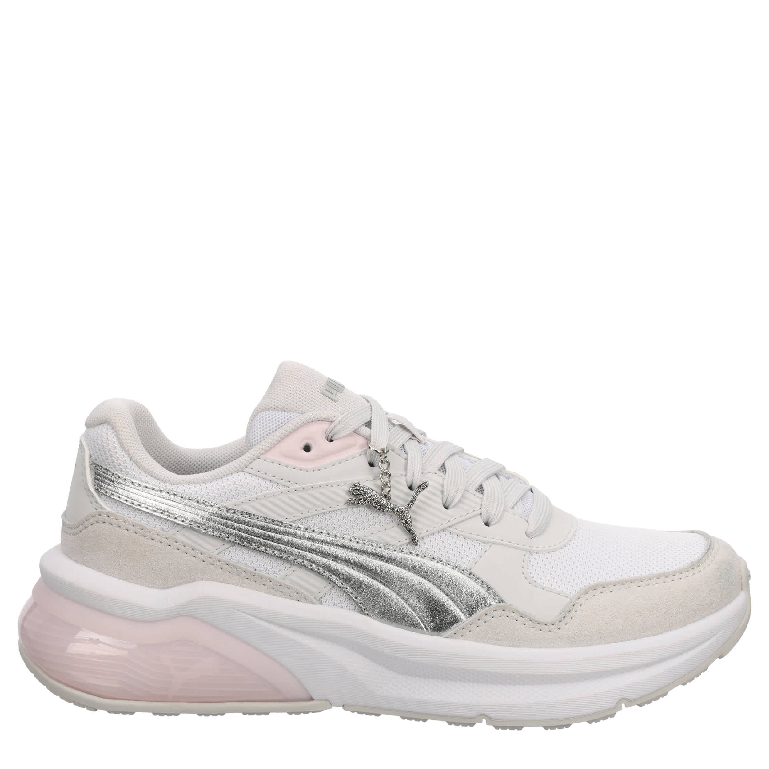 PUMA-WOMENS SEEKER RETRO SNEAKER-SILVER & WHITE
