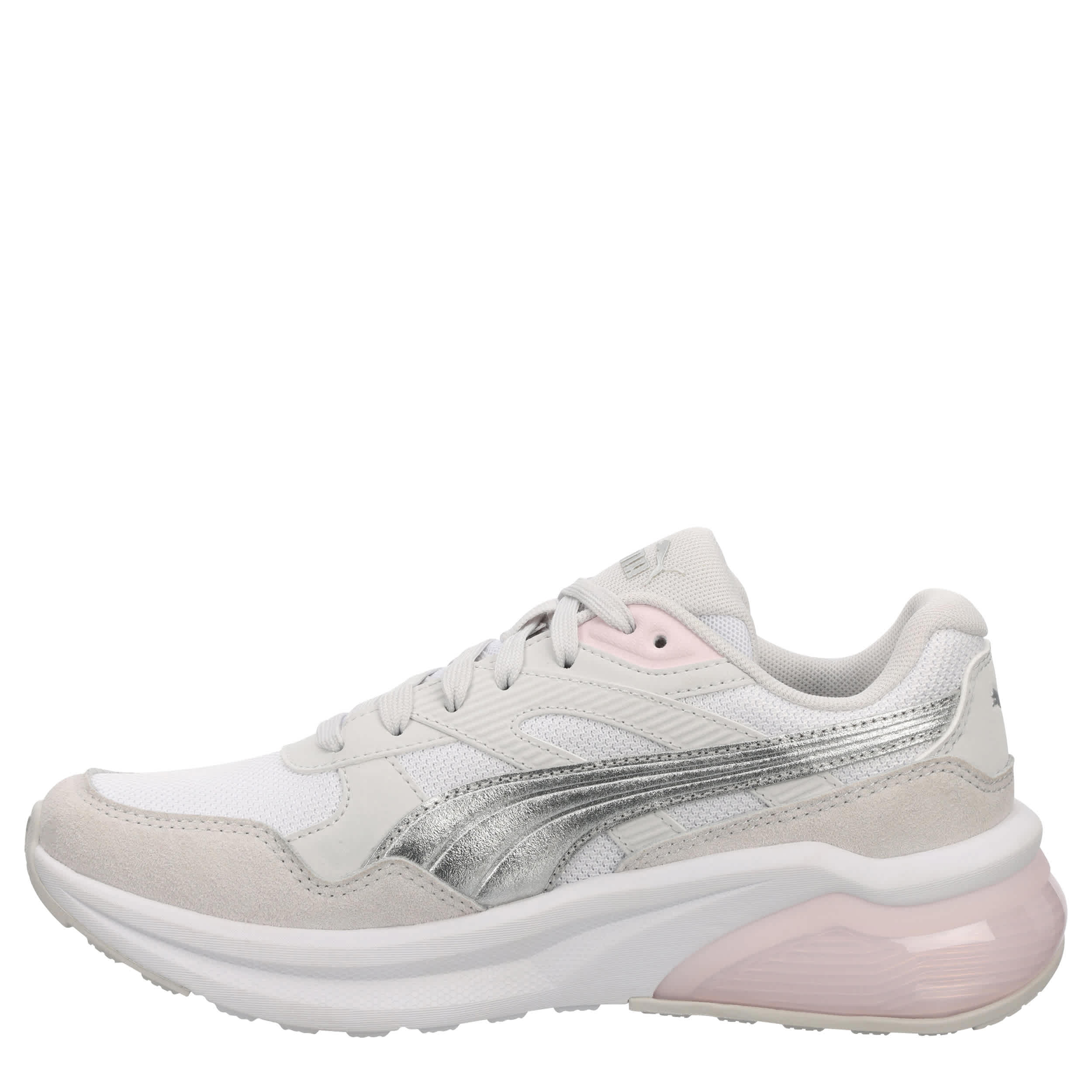 PUMA-WOMENS SEEKER RETRO SNEAKER-SILVER & WHITE