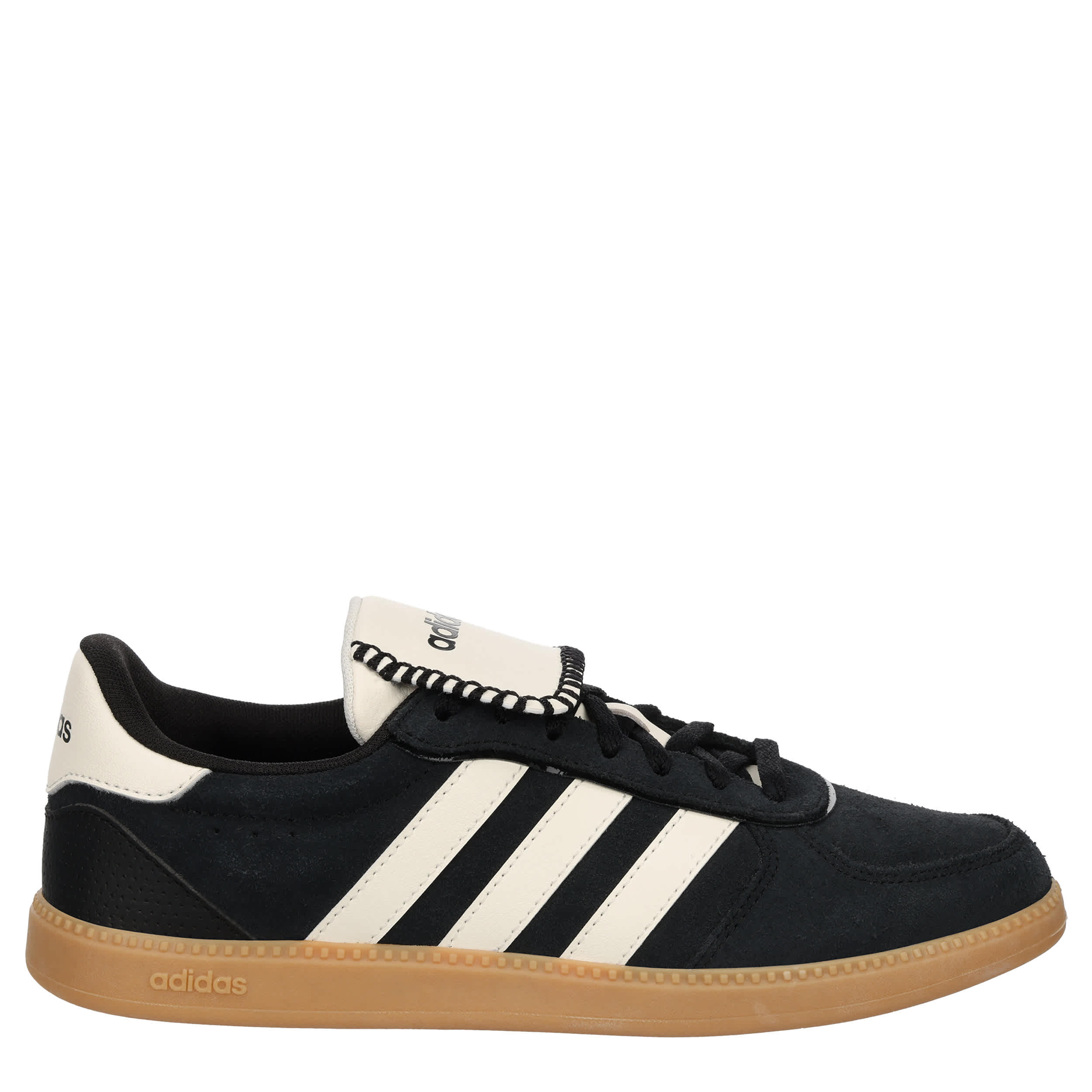 ADIDAS-WOMENS BREAKNET SLEEK LONG TONGUE SNEAKER-BLACK & OFF WHITE