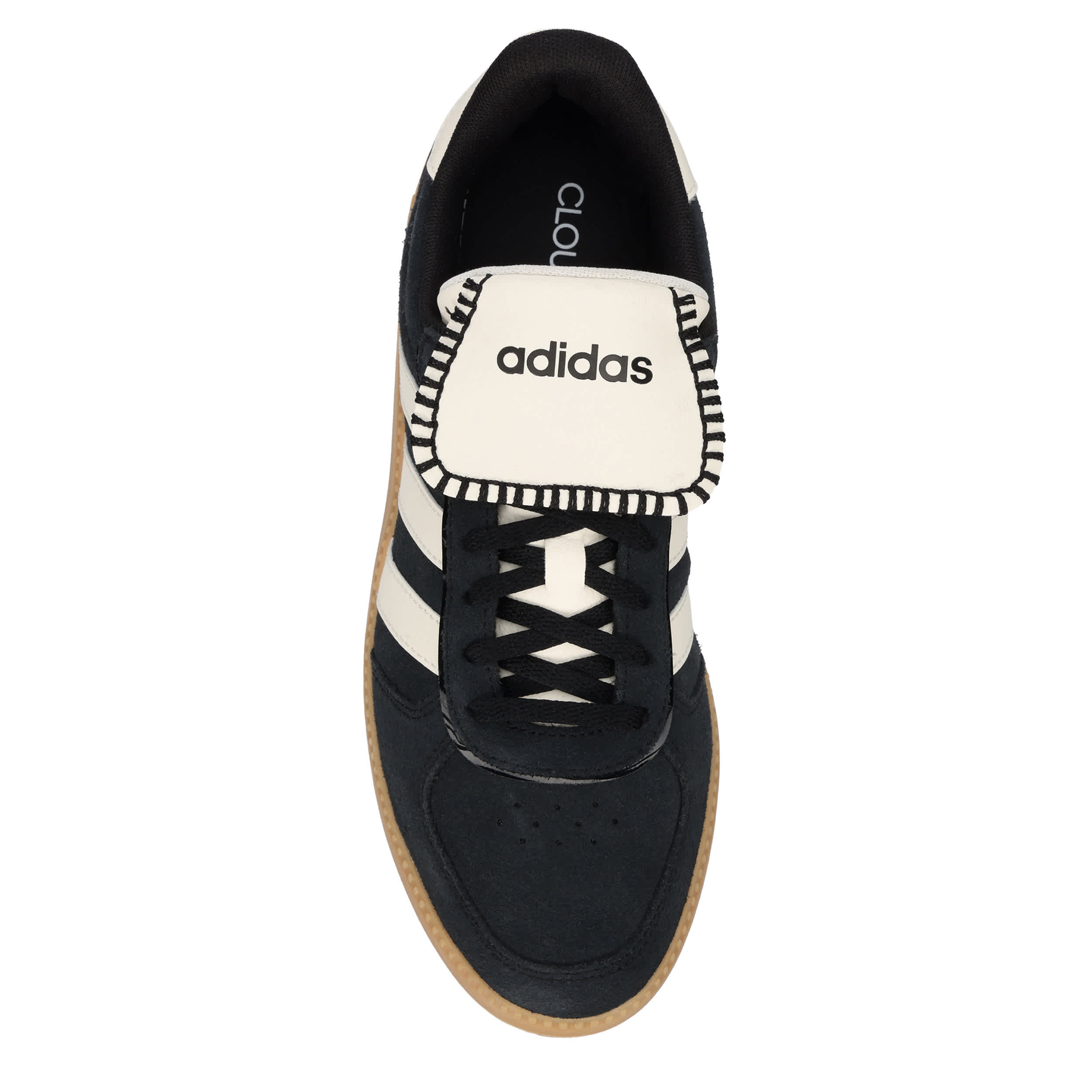 ADIDAS-WOMENS BREAKNET SLEEK LONG TONGUE SNEAKER-BLACK & OFF WHITE