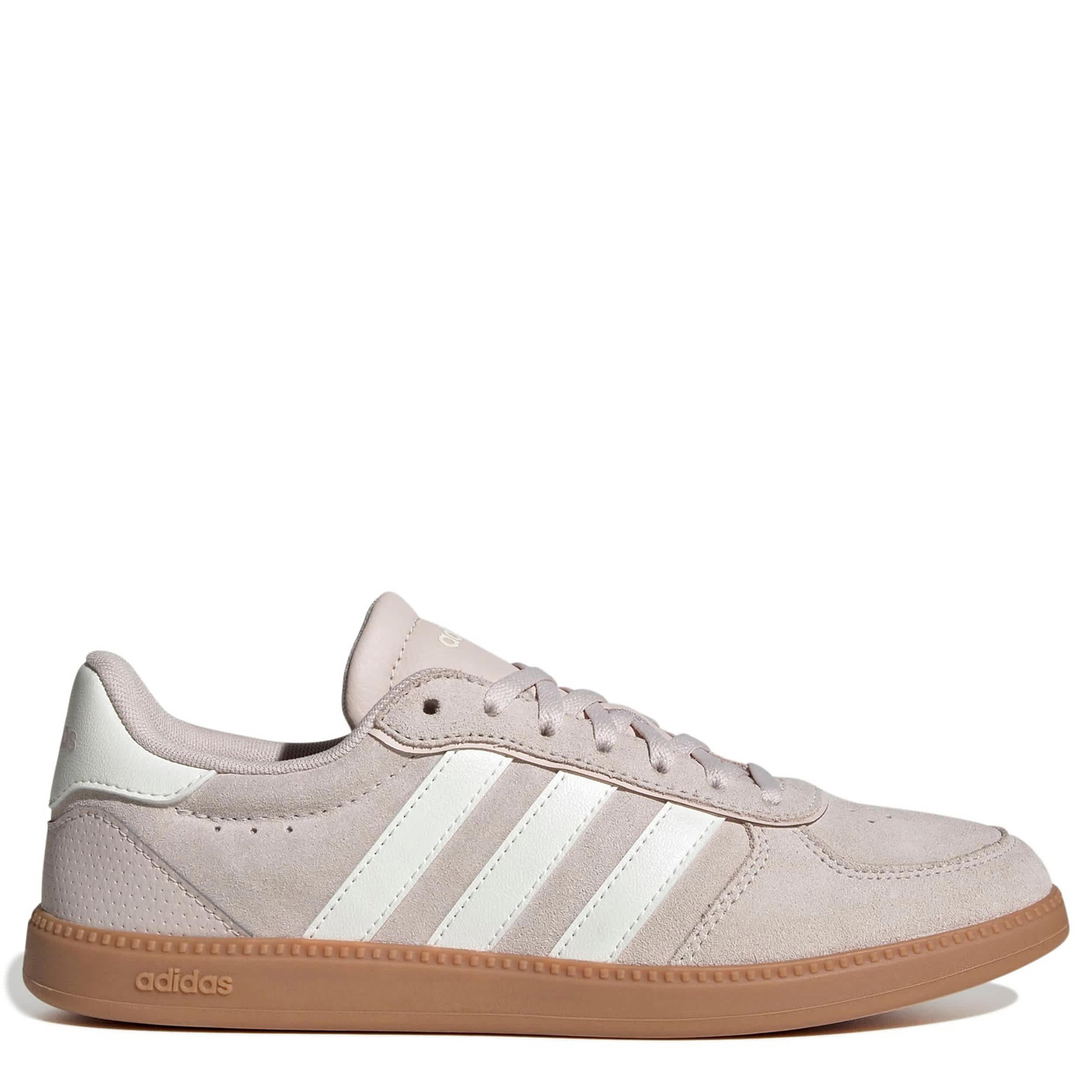 ADIDAS-WOMENS BREAKNET SLEEK SNEAKER-MAUVE & WHITE