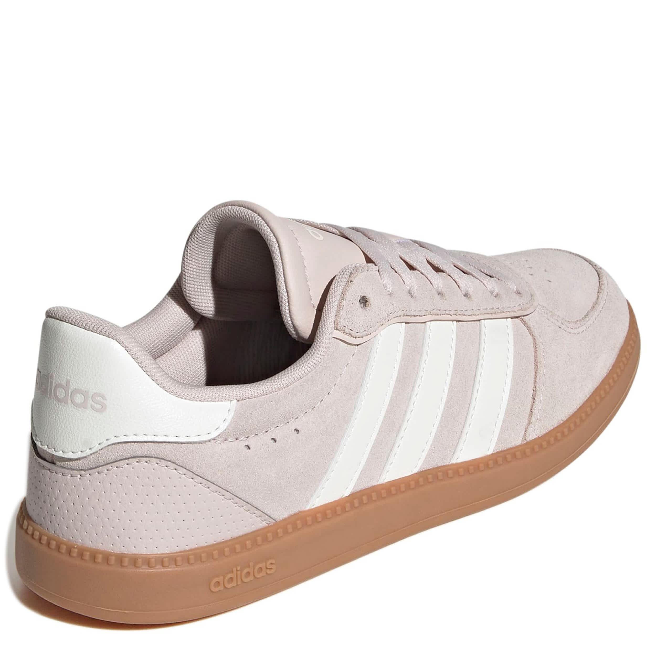 ADIDAS-WOMENS BREAKNET SLEEK SNEAKER-MAUVE & WHITE