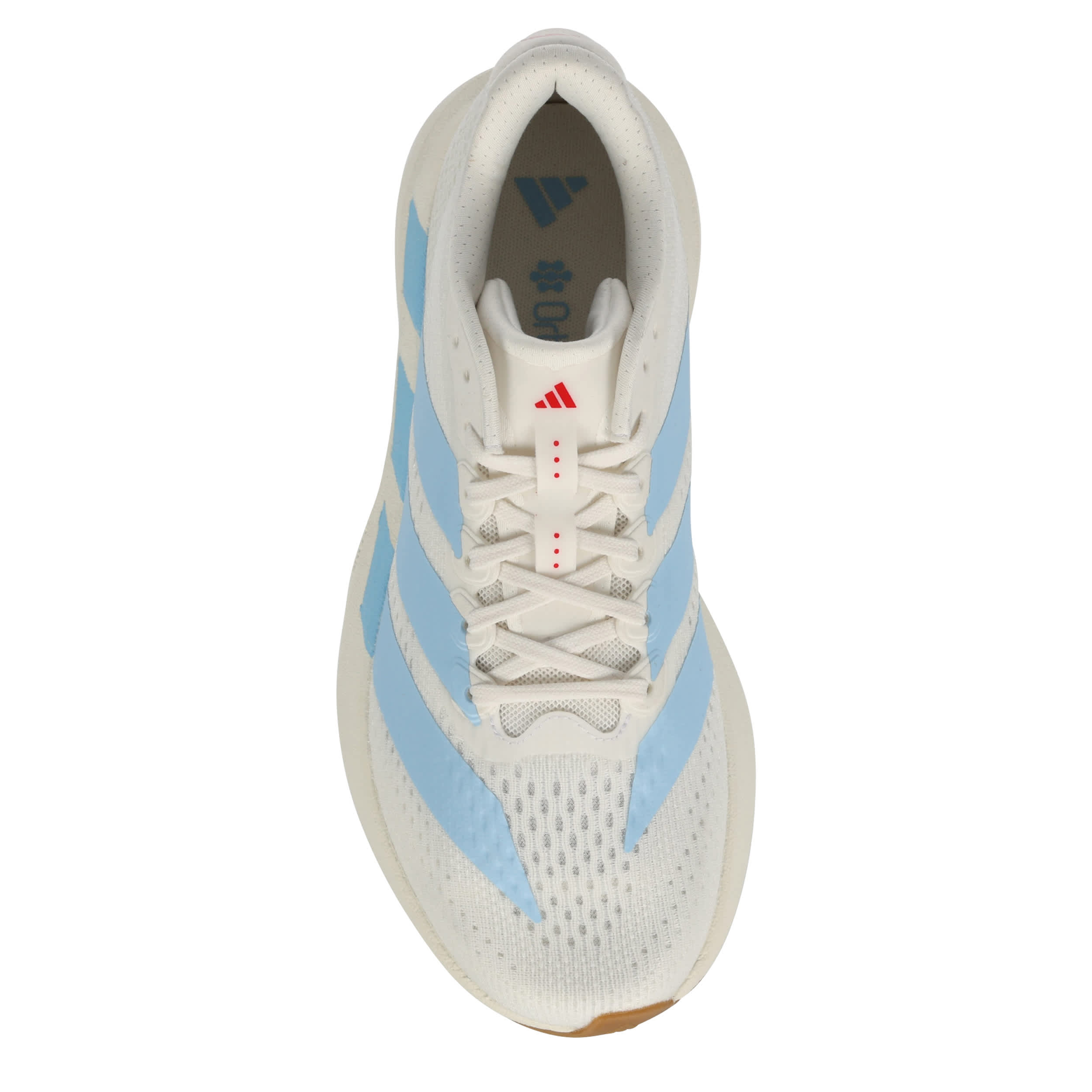 ADIDAS-WOMENS ADIZERO PACER RUNNING SHOE-WHITE & LIGHT BLUE
