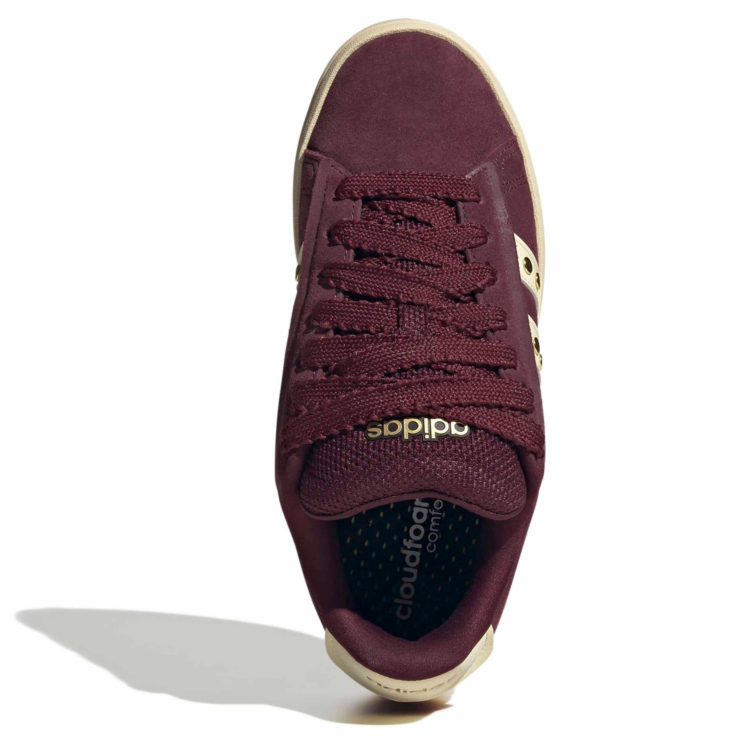 ADIDAS-WOMENS GRAND COURT ALPHA 00'S SNEAKER-BURGUNDY & OFF WHITE