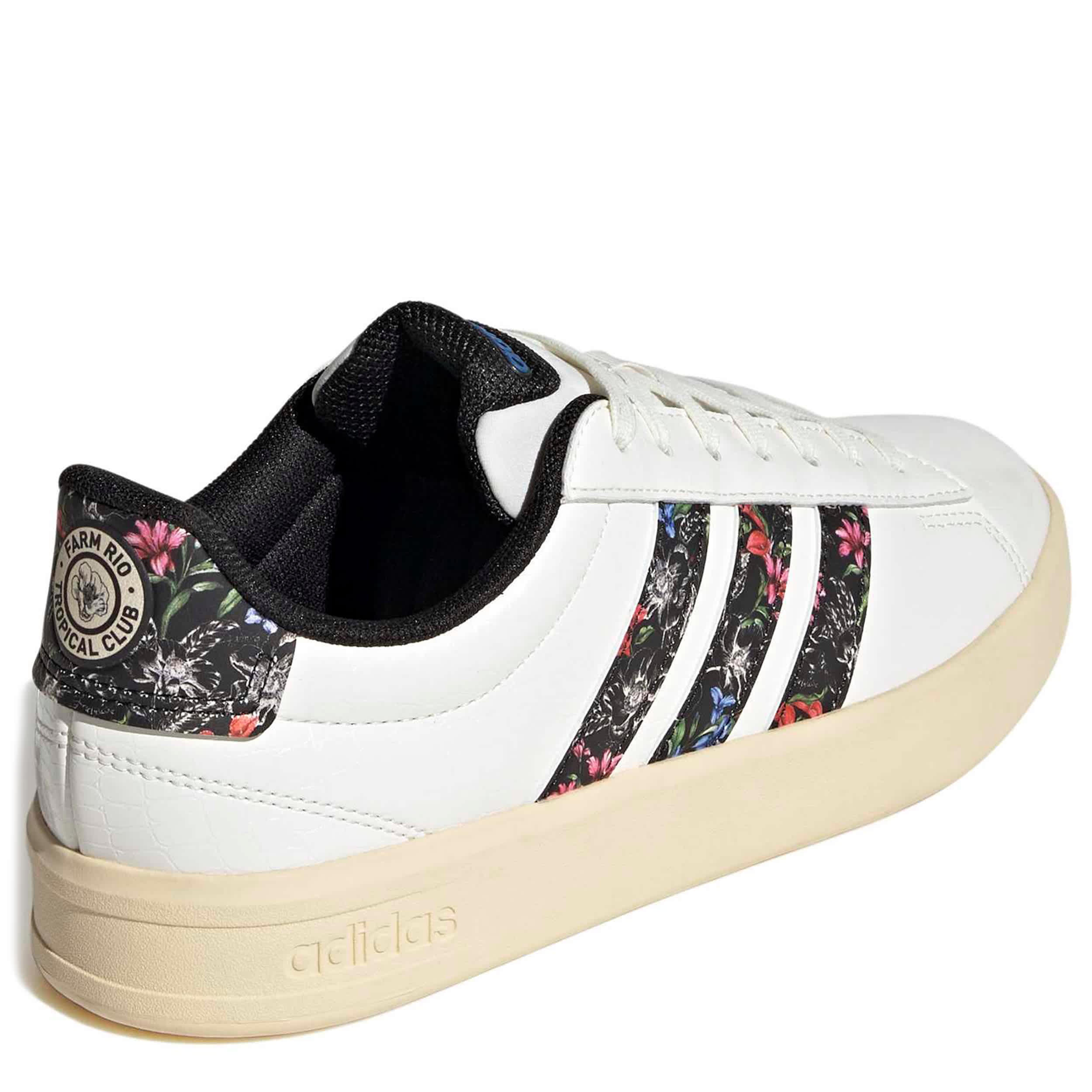 ADIDAS-WOMENS GRAND COURT 3.0 SNEAKER-OFF WHITE & FLORAL