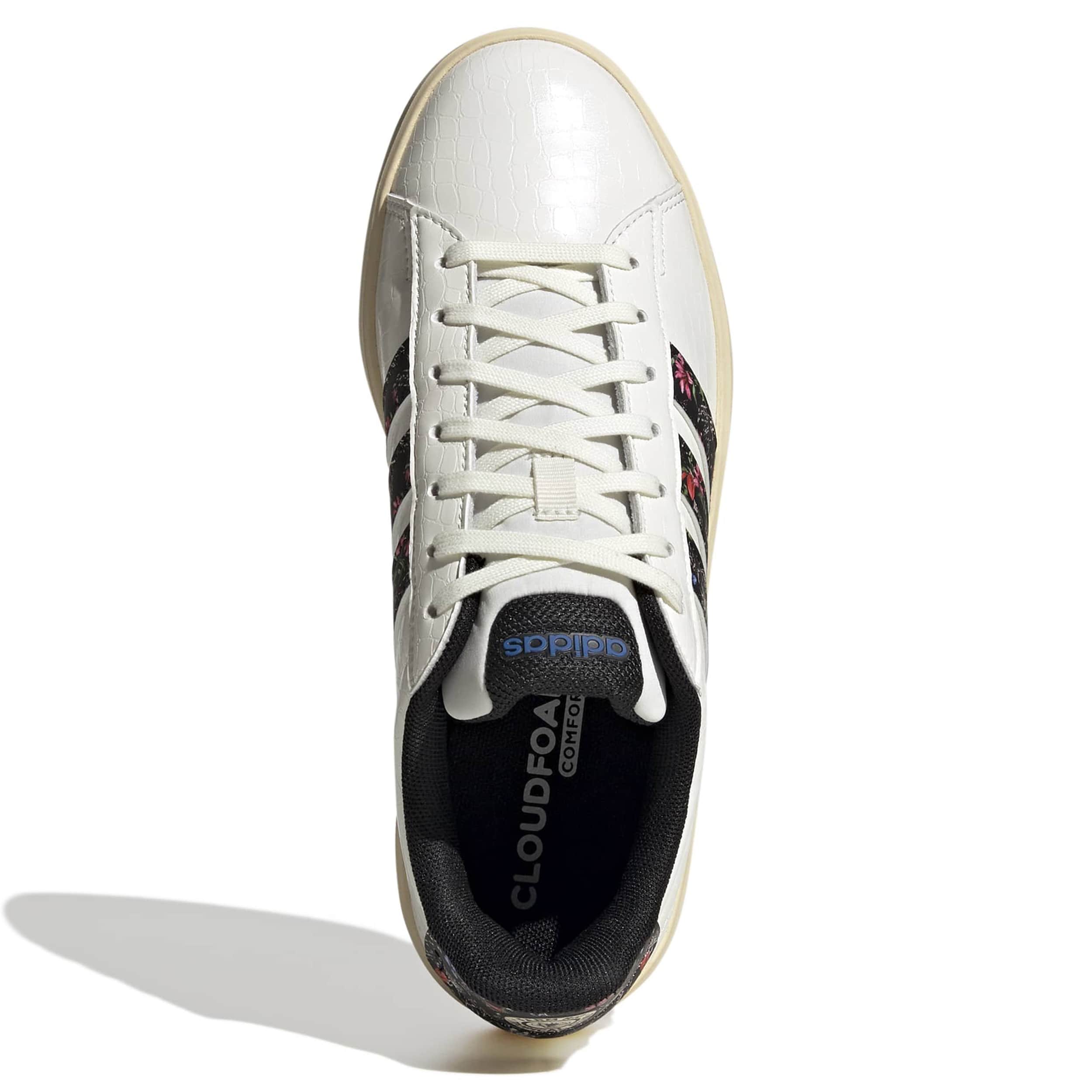 ADIDAS-WOMENS GRAND COURT 3.0 SNEAKER-OFF WHITE & FLORAL