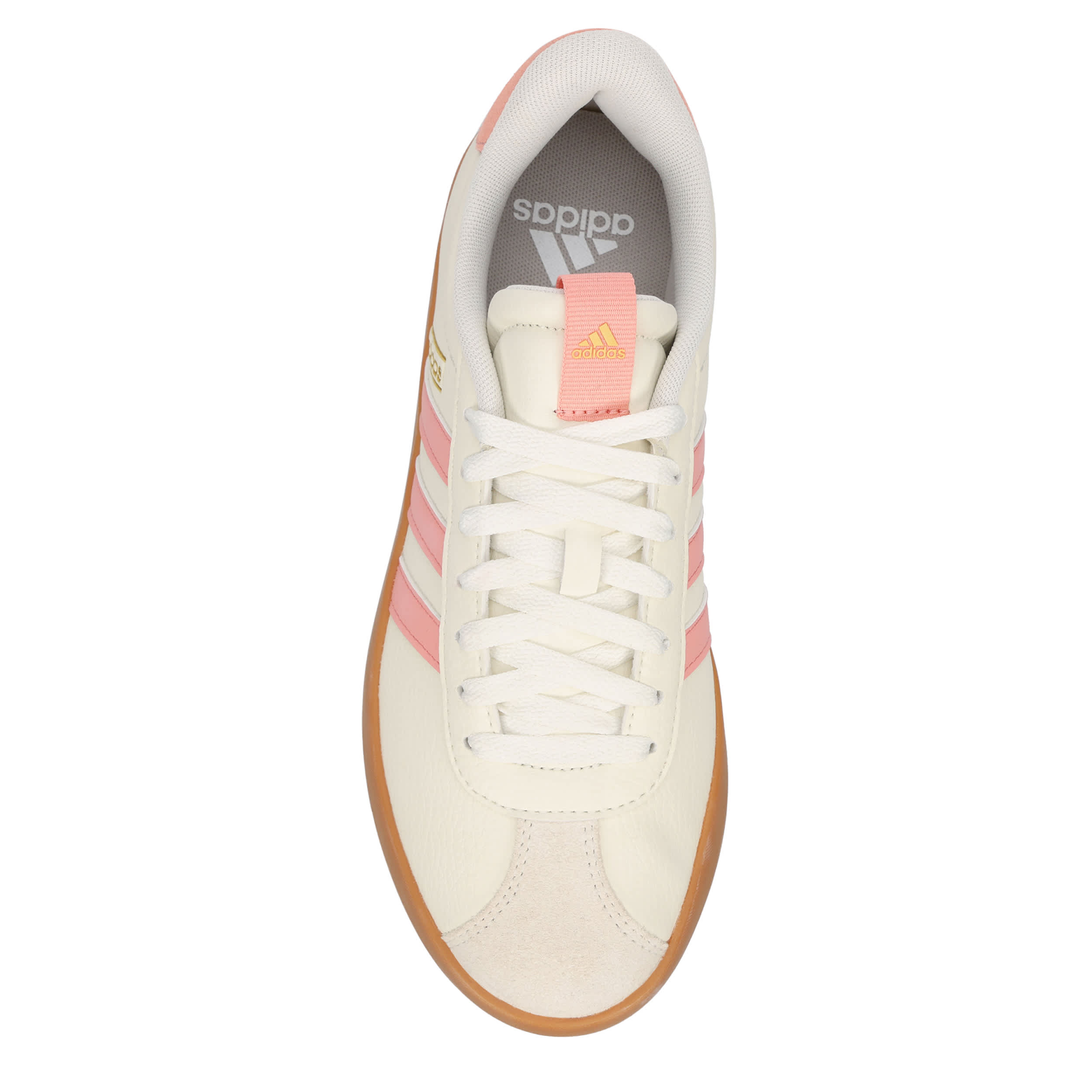 ADIDAS-WOMENS VL COURT 3.0 SNEAKER-OFF WHITE & BLUSH