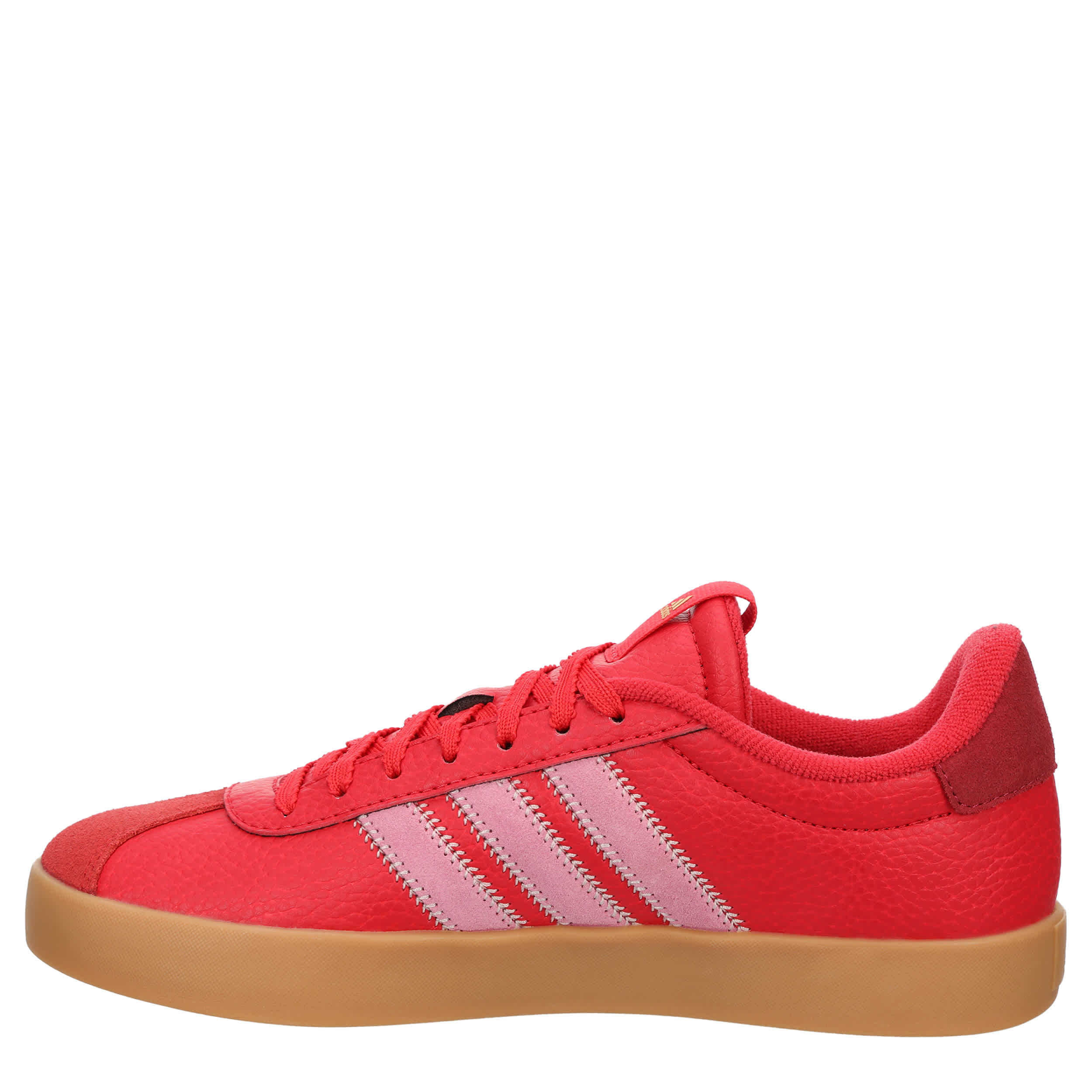 ADIDAS-WOMENS VL COURT 3.0 SNEAKER-RED & PINK