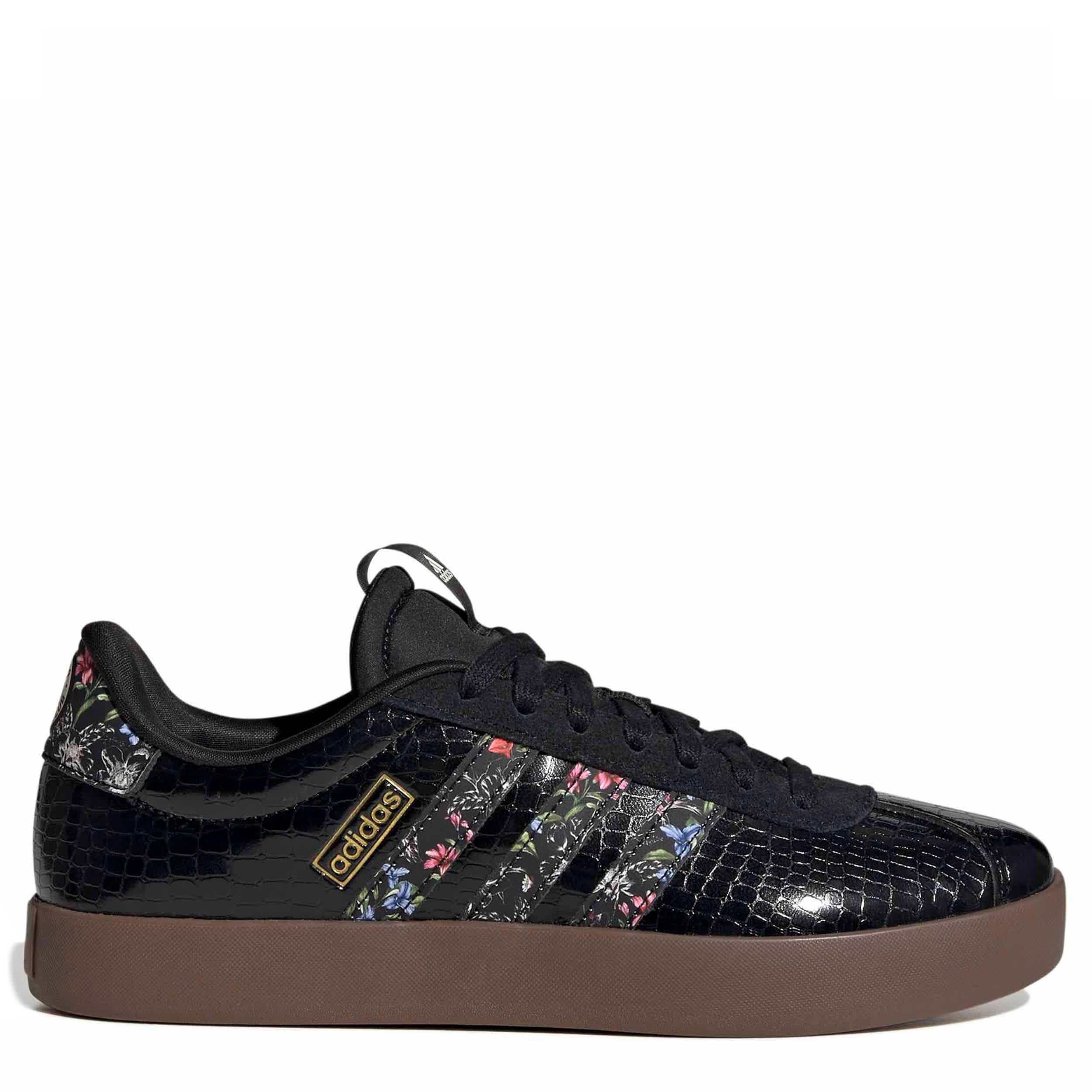 ADIDAS-WOMENS VL COURT 3.0 SNEAKER-BLACK & FLORAL