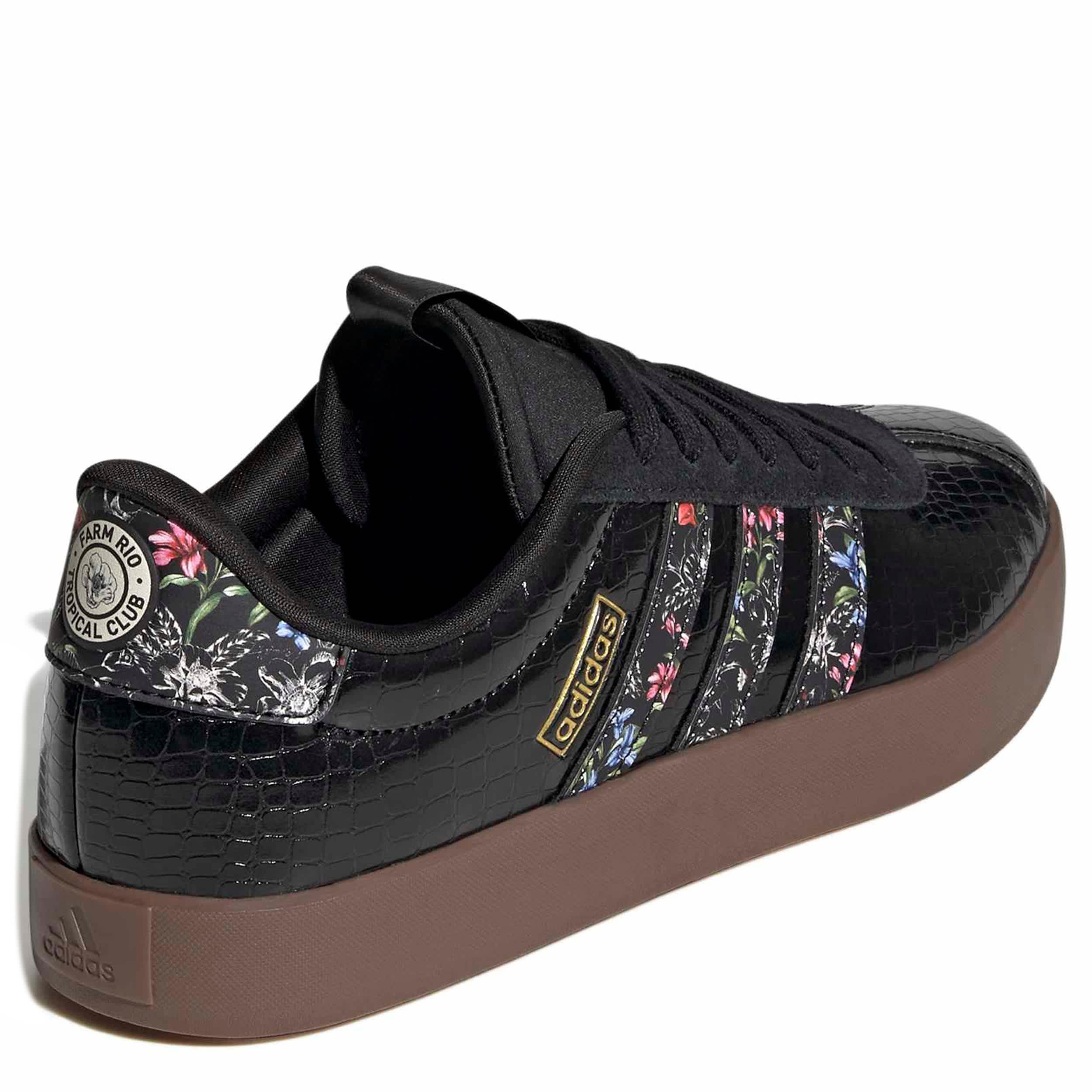 ADIDAS-WOMENS VL COURT 3.0 SNEAKER-BLACK & FLORAL