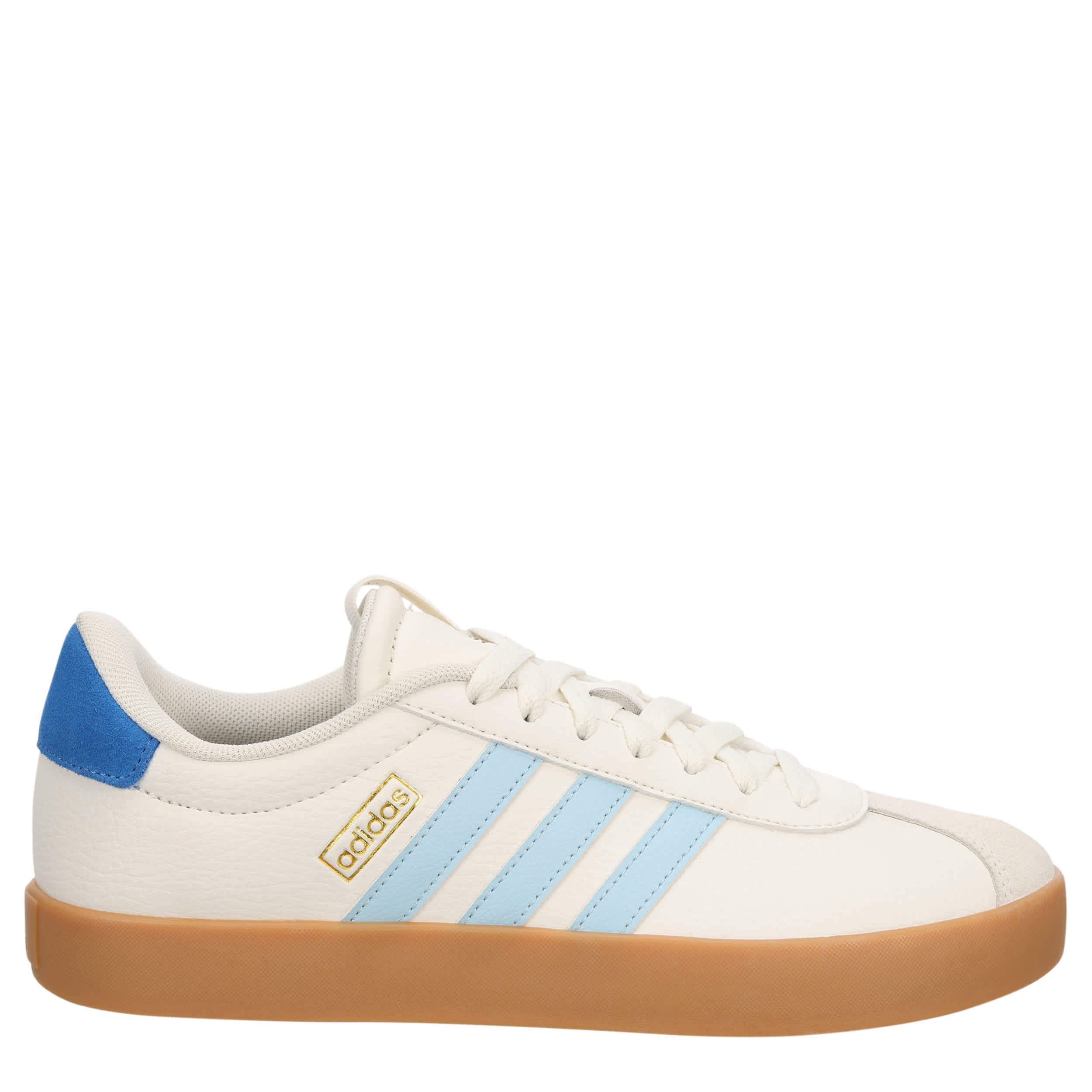 ADIDAS-WOMENS VL COURT 3.0 SNEAKER-OFF WHITE & LIGHT BLUE